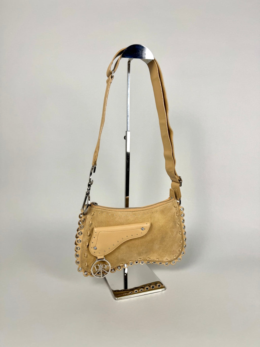 Christian Dior Peace and Love Suede Leather Crossbody Bag