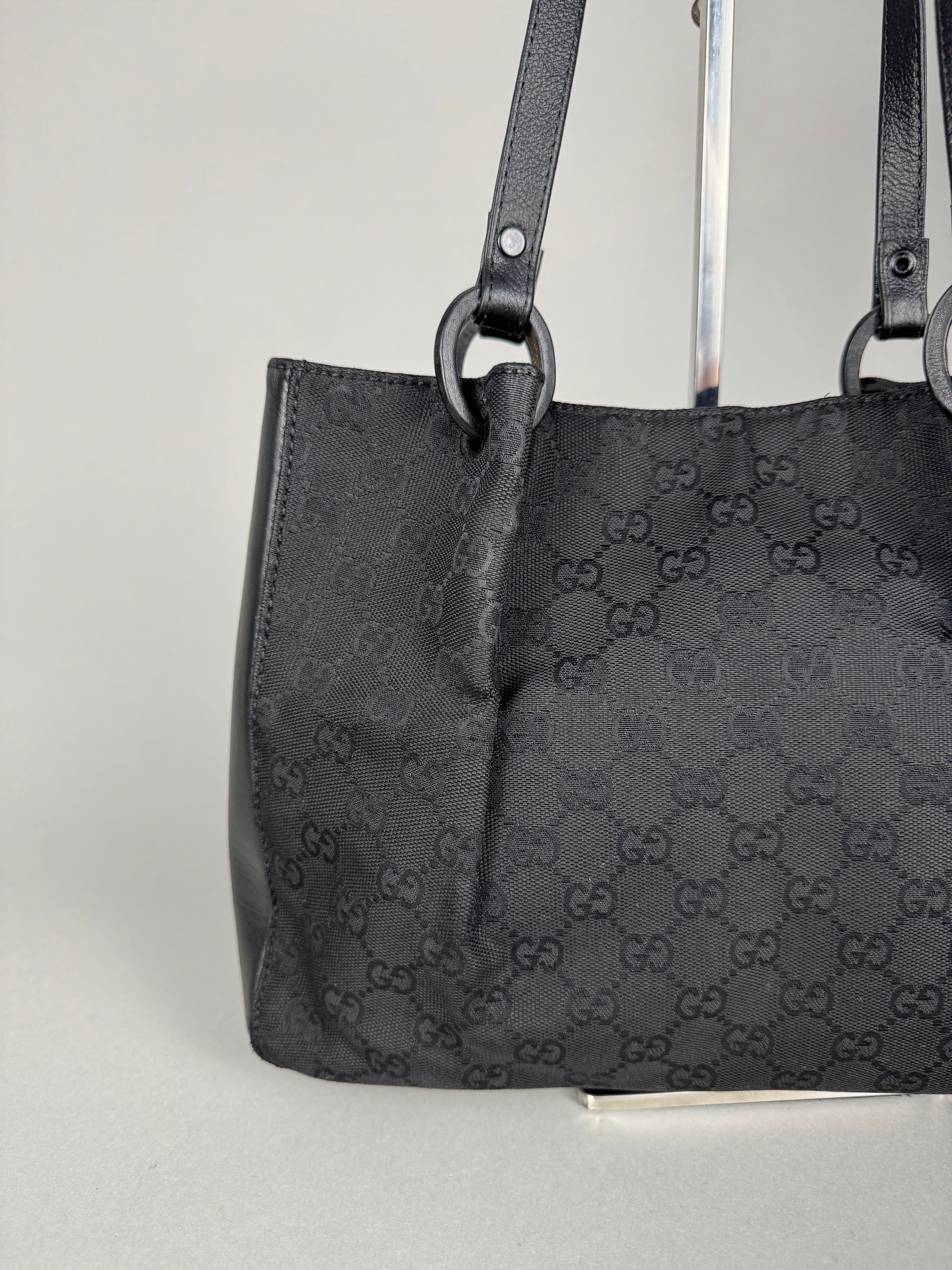 Gucci Monogram Black Tote with Pouch