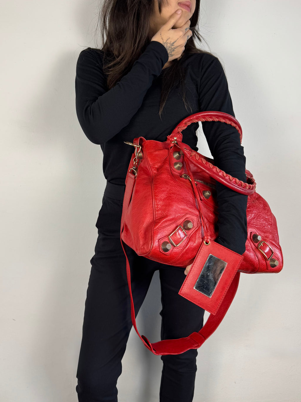 Balenciaga Motocross 21 City Leather Red