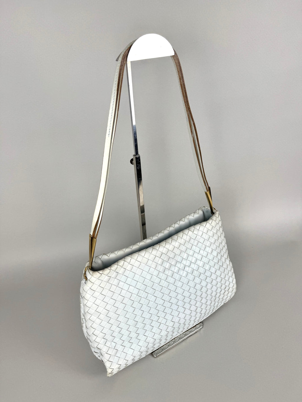 Bottega Veneta Intrecciato Leather Light Blue Shoulder