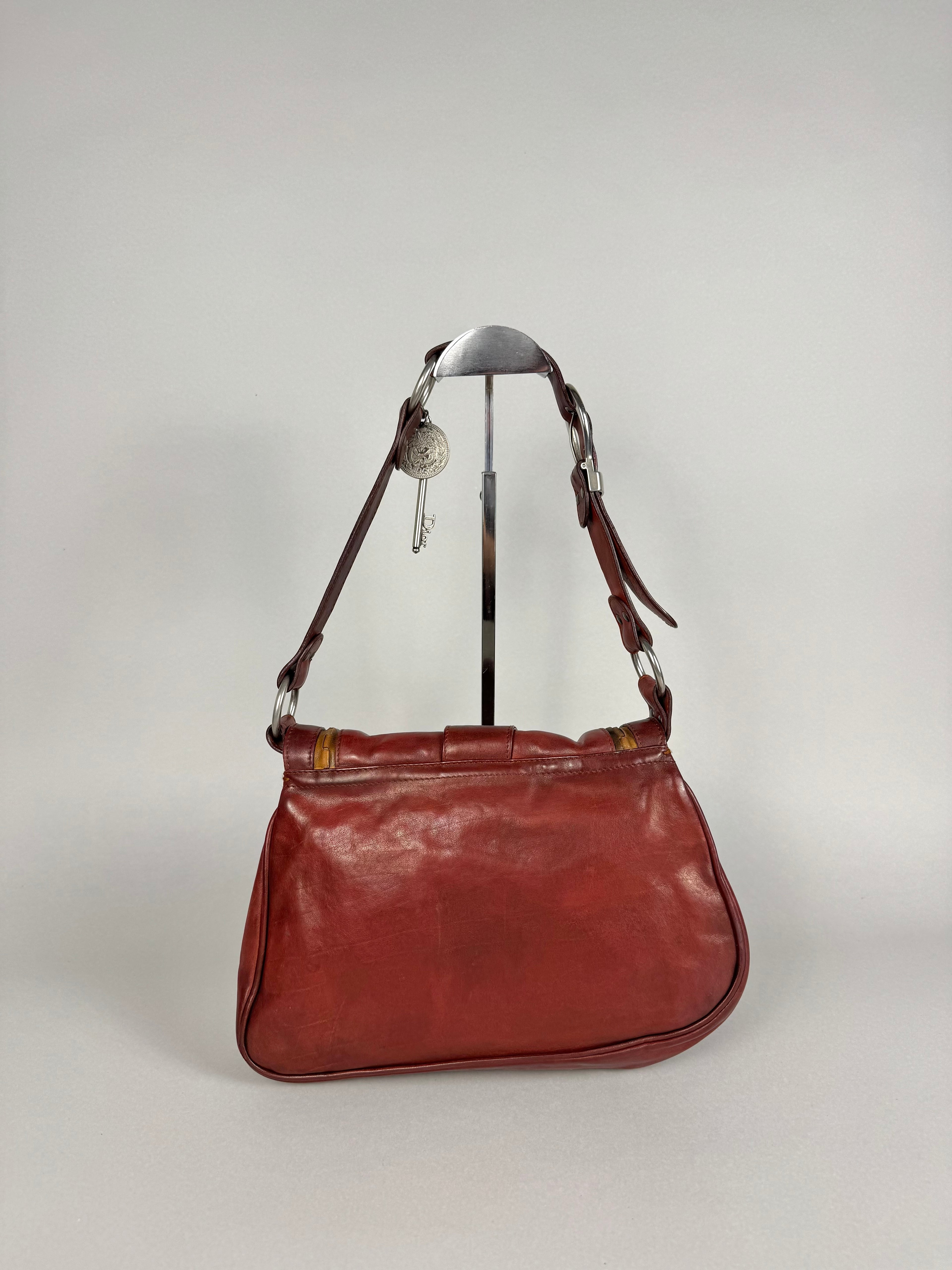Christian Dior Gaucho Double Red Leather
