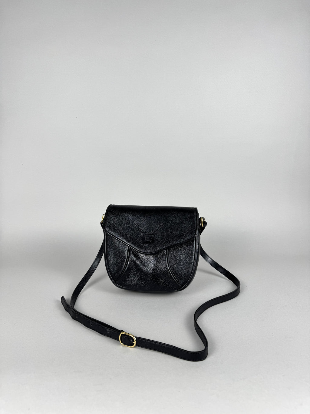 Burberrys Calfskin Black Leather Crossbody