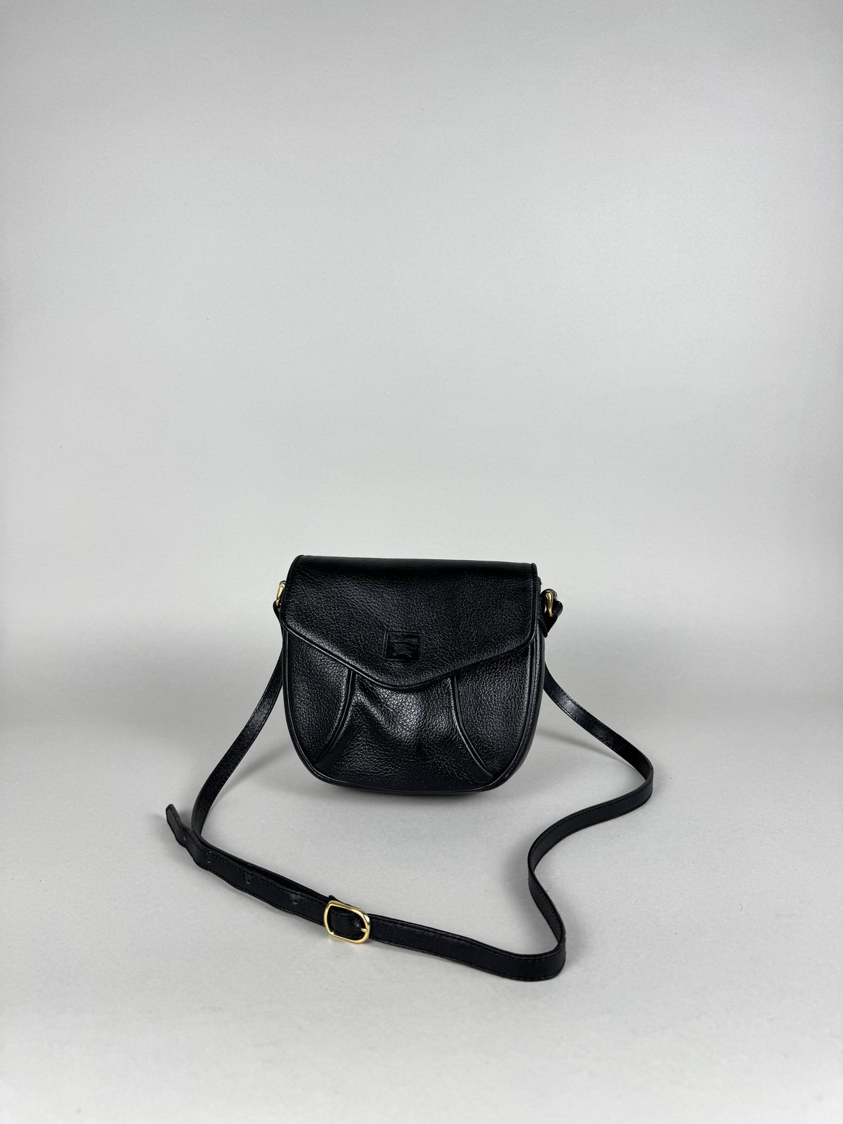 Burberrys Calfskin Black Leather Crossbody