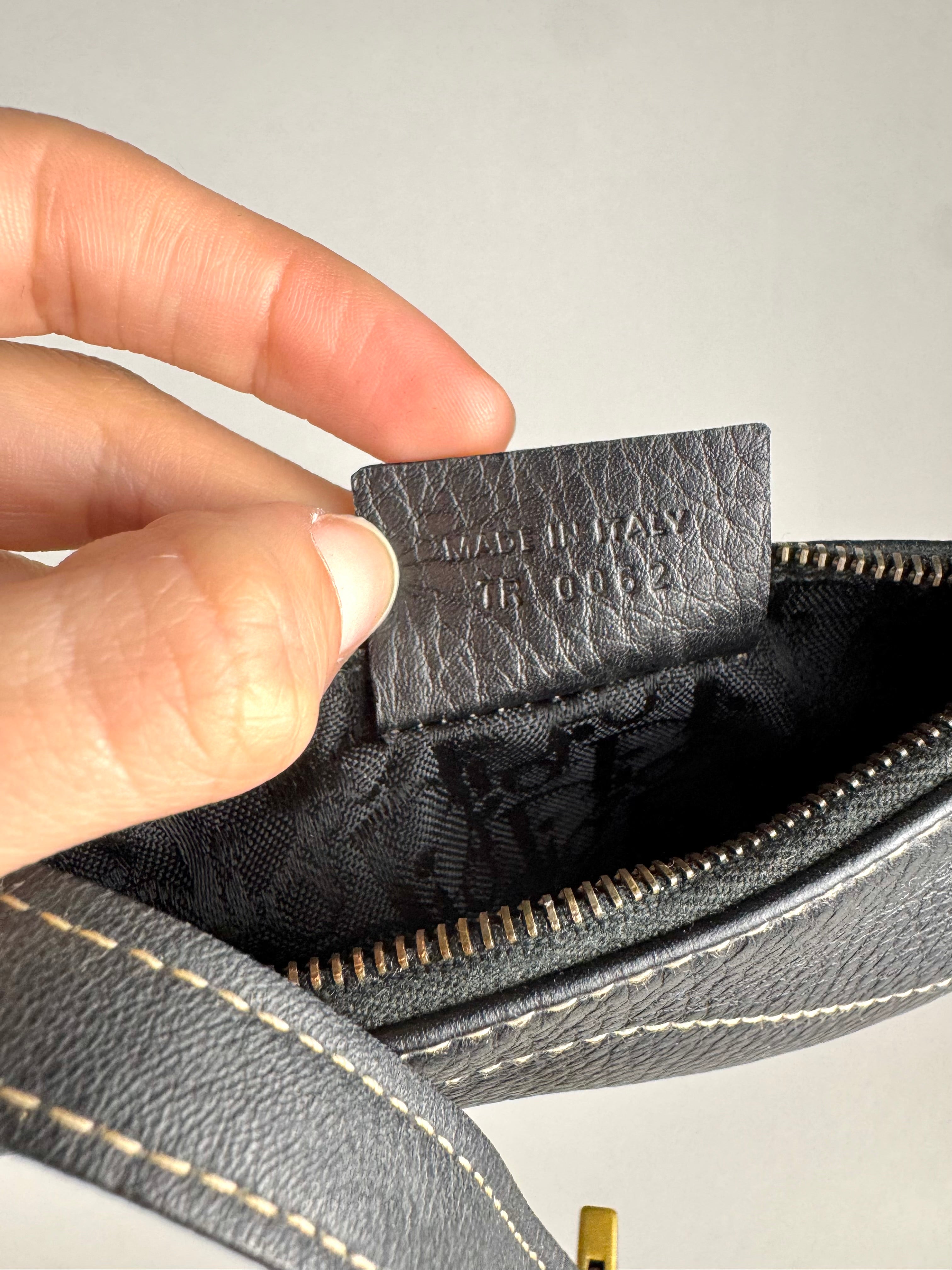 Christian Dior Saddle Wallet Card D Charm Black Leather