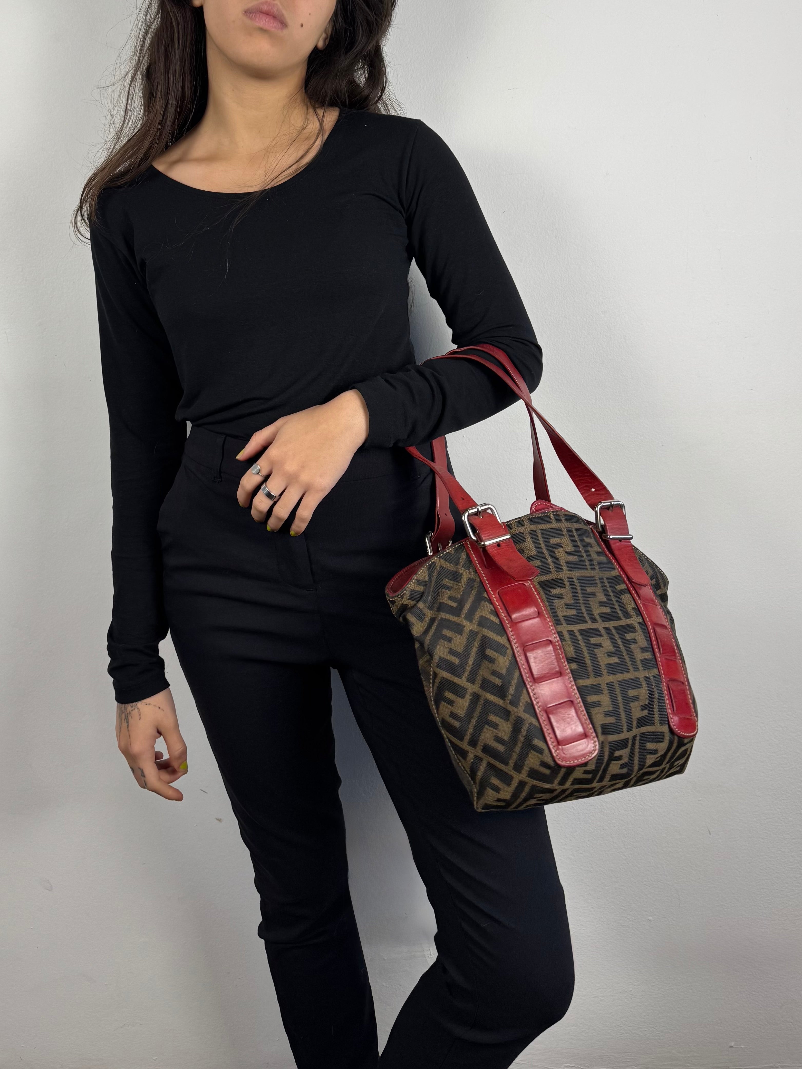 Fendi Monogram Zucca Origami Tote Shoulder Bag