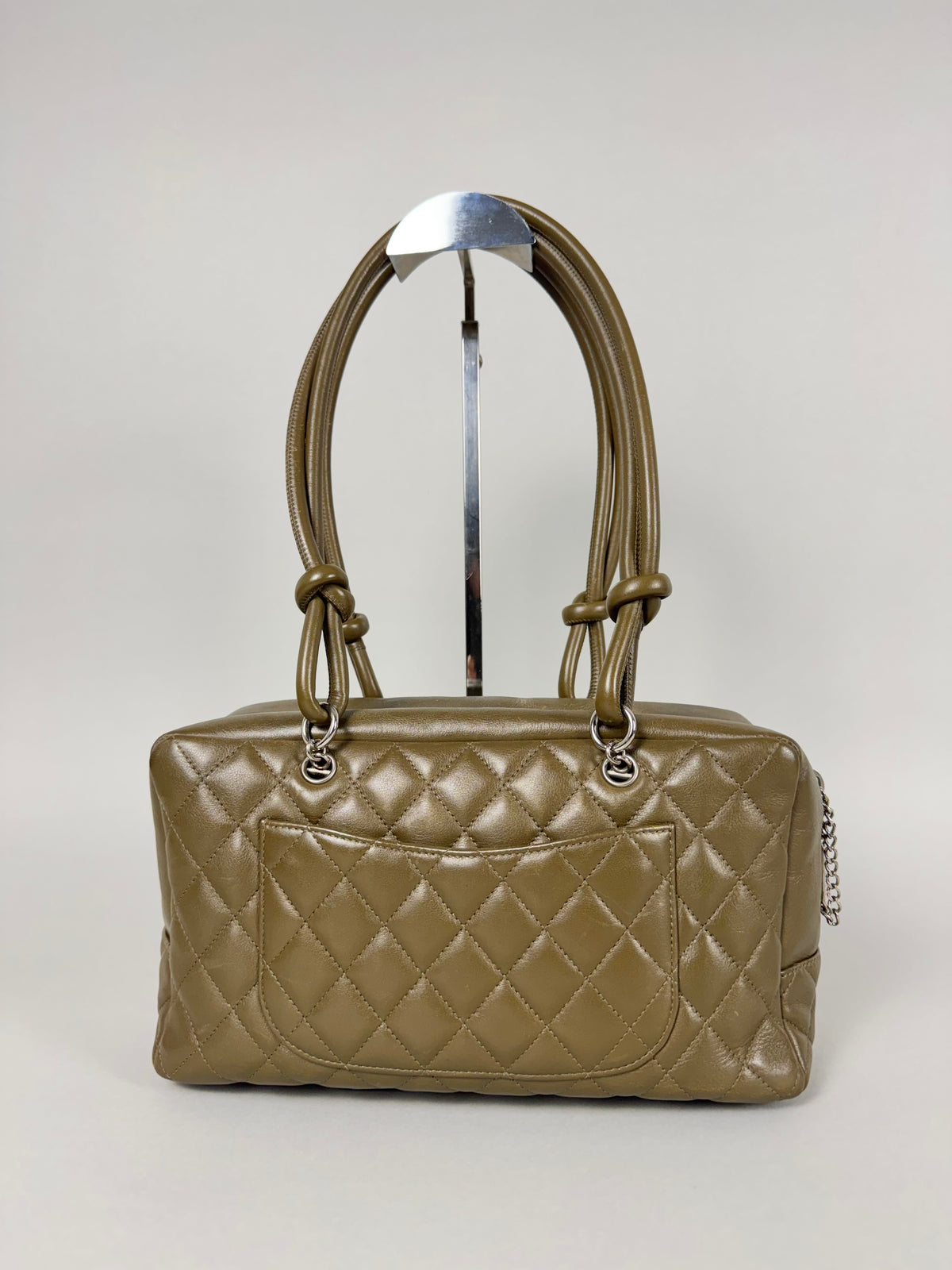 Chanel Ligne Cambon Leather Bowler Bag in Python