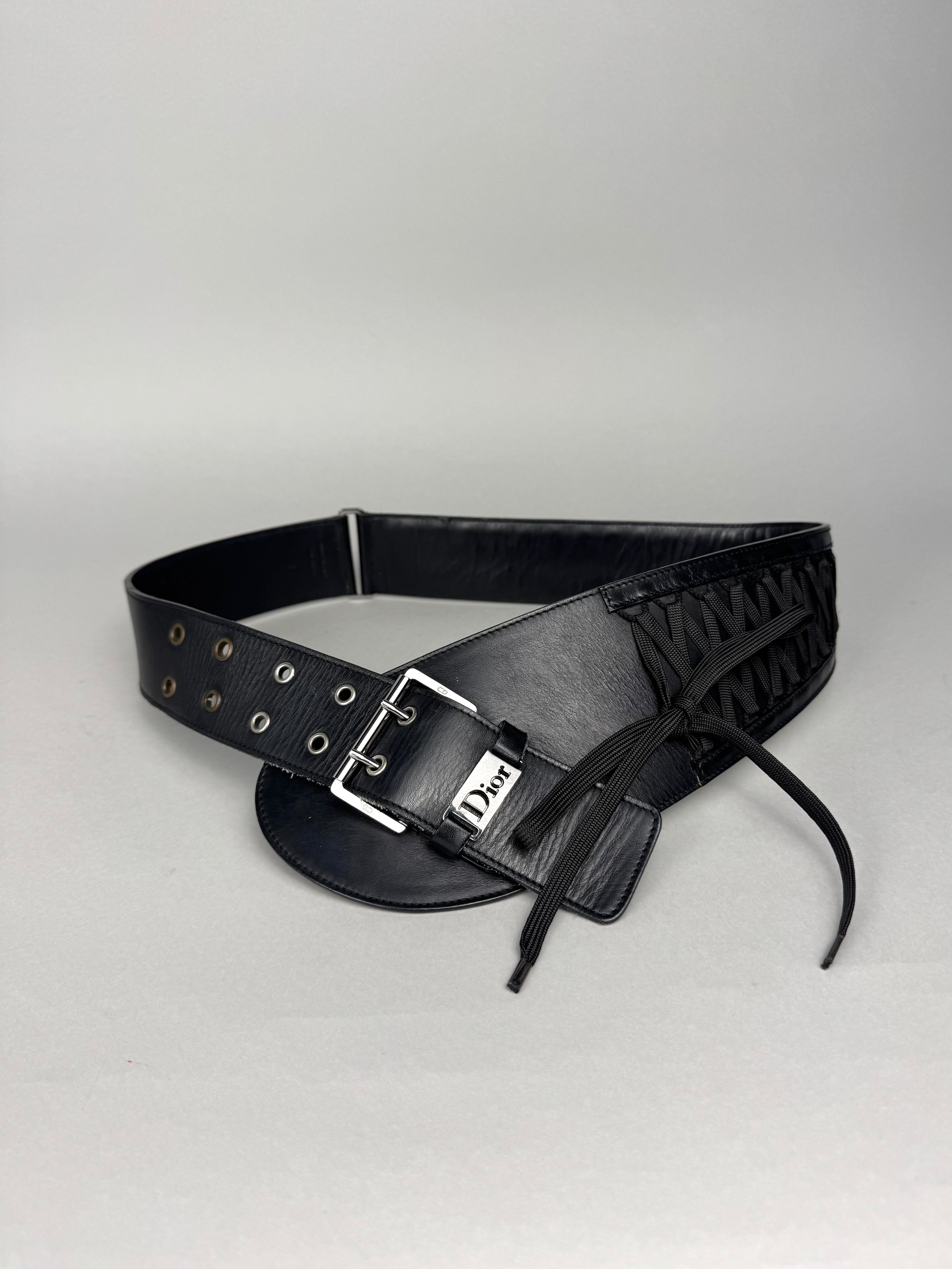 Christian Dior Admit it Corset Black Leather Belt