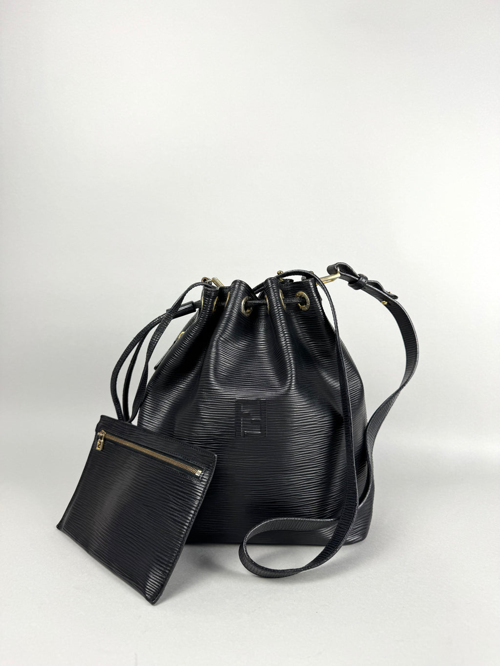 Fendi Bucket Black Epi Leather with Pouch