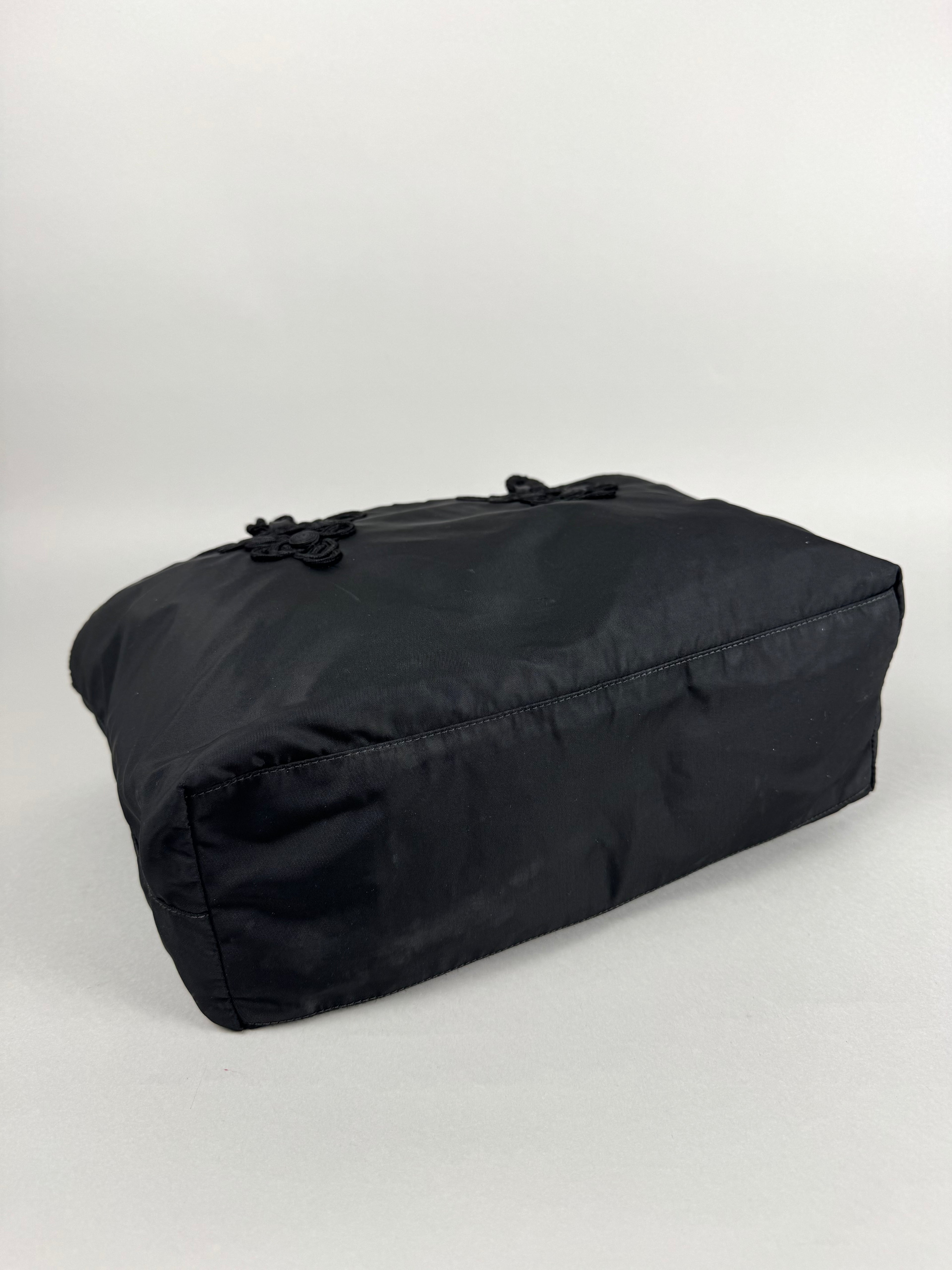 Prada Black Nylon Braided Tote