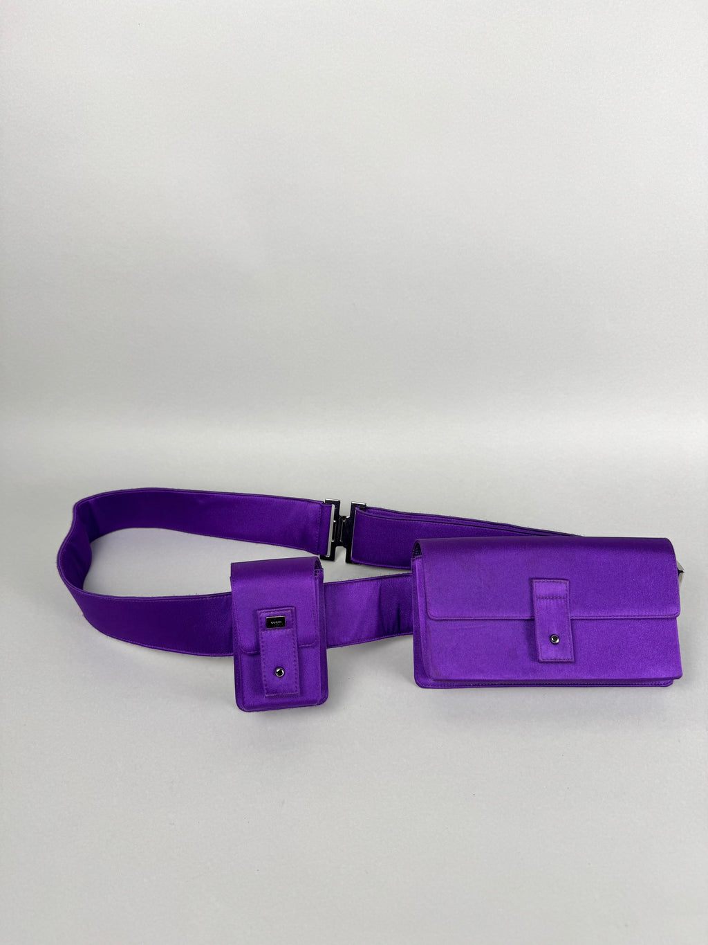 Gucci Tom Ford Runway Purple Satin Pochete Belt Sling