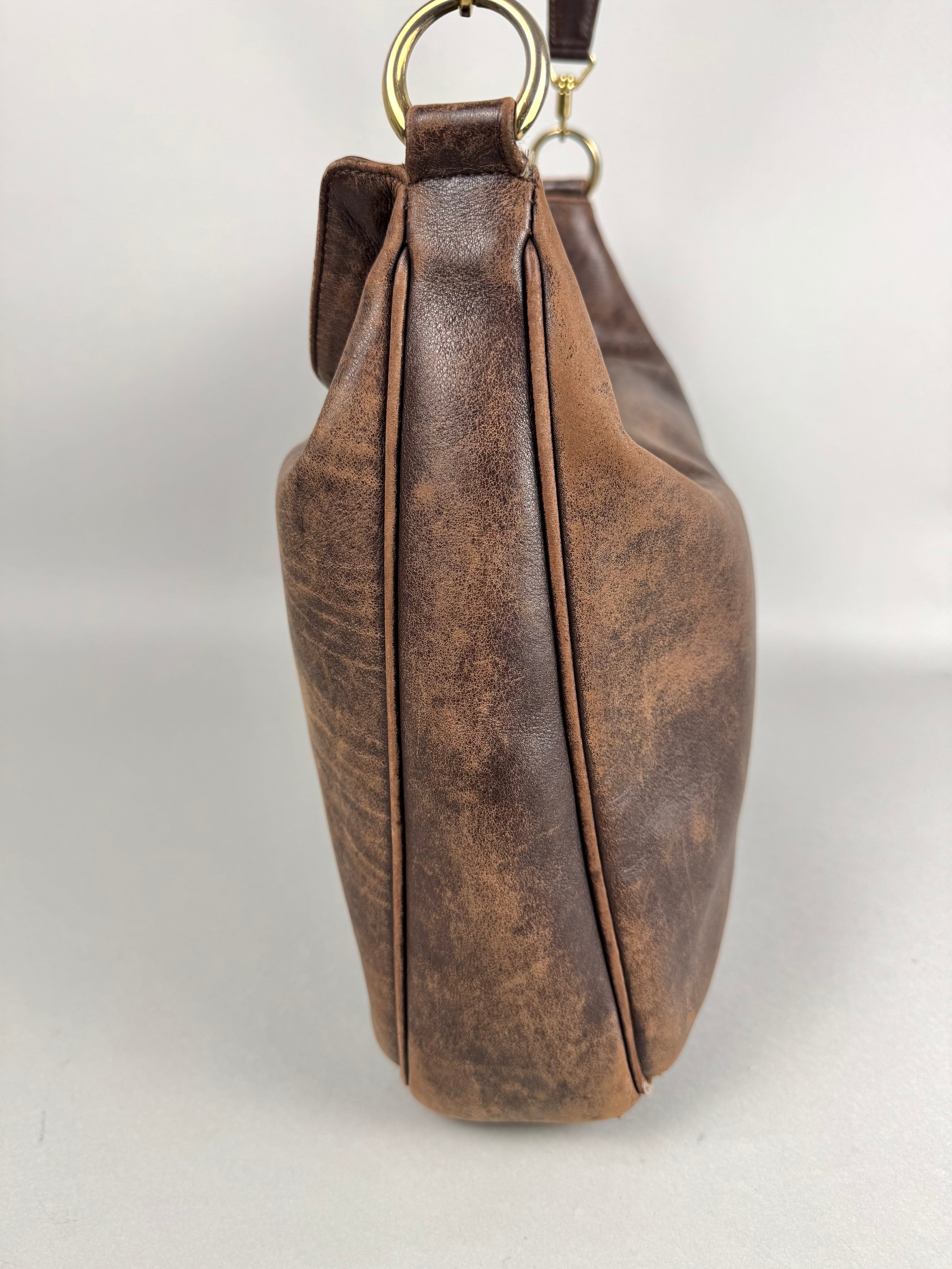 Gucci Toned Brown Leather Large Crossbody
