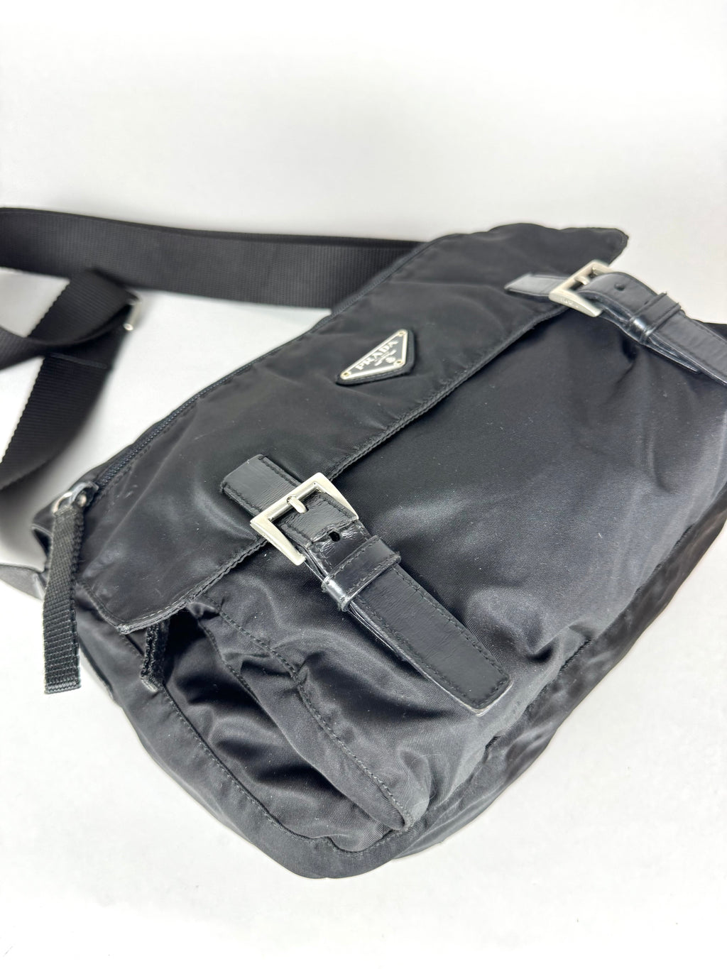 Prada Black Nylon Messenger Bag