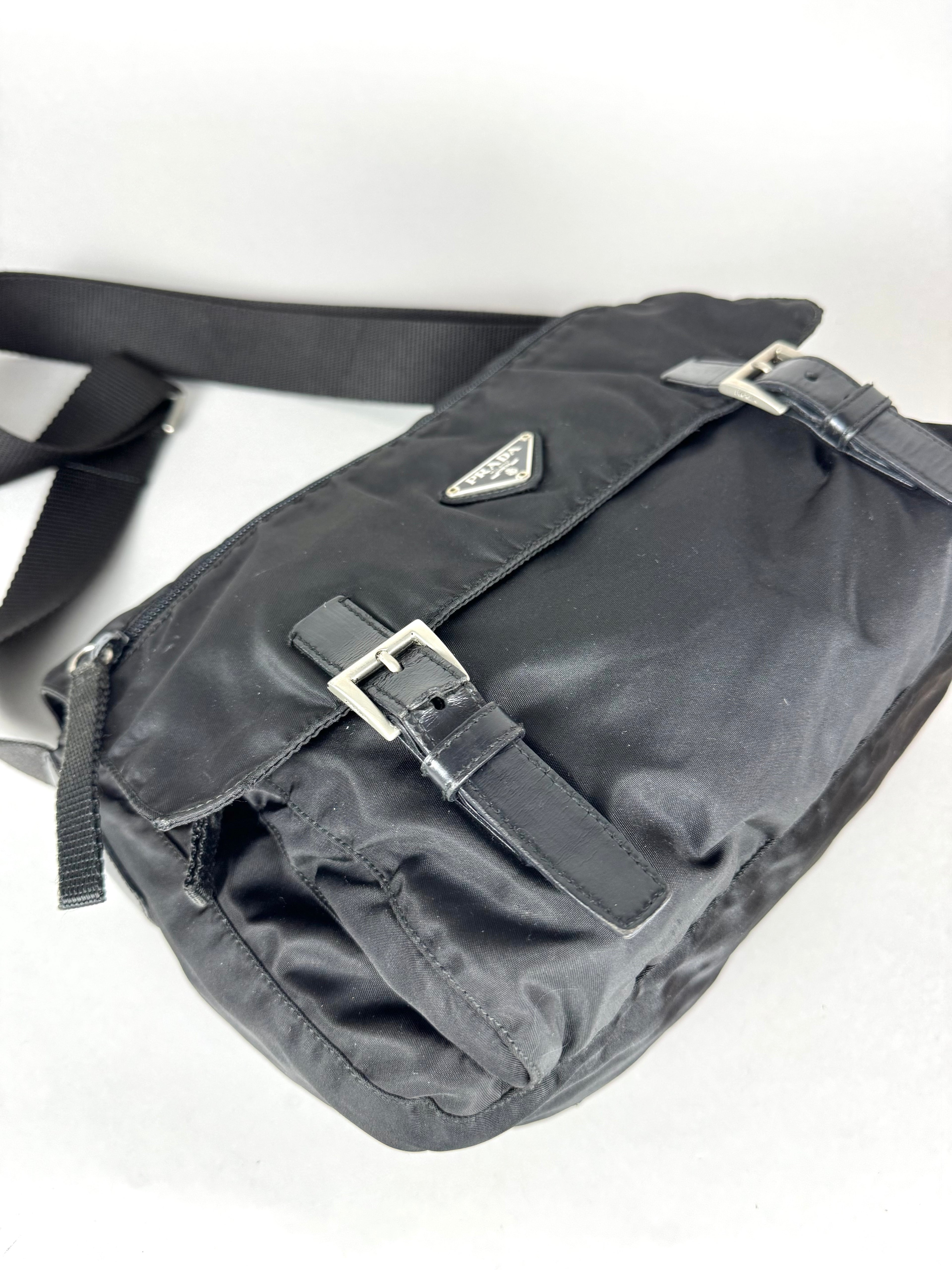 Prada Black Nylon Messenger Bag