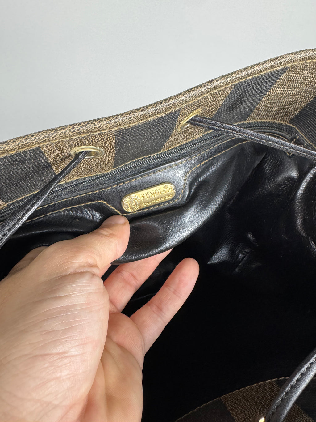 Fendi Jacquard Pequin Bucket