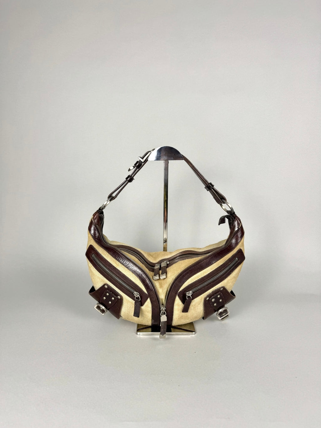 Versace Half Moon Biker Hobo