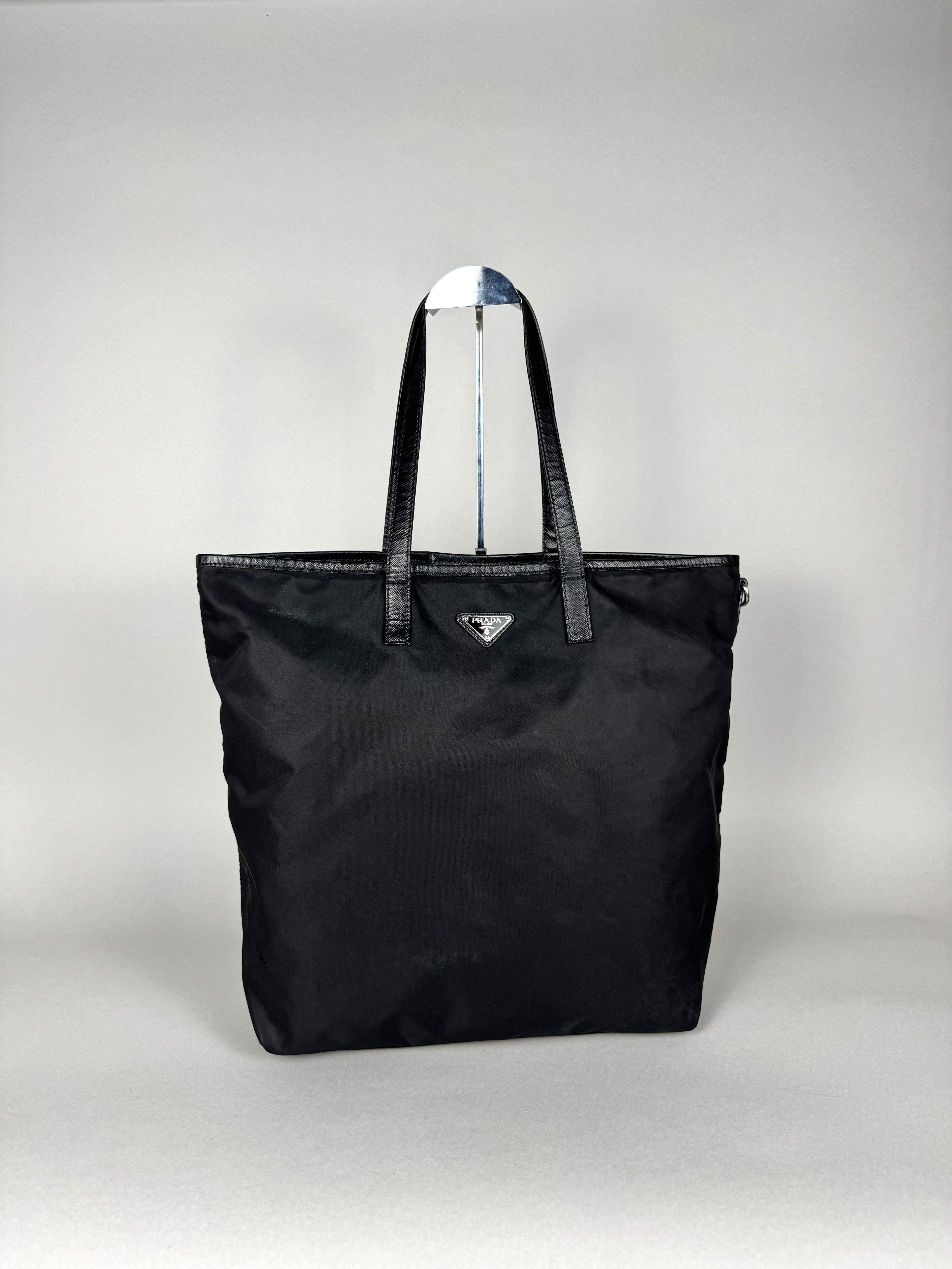 Prada Robot Nylon Black Tote