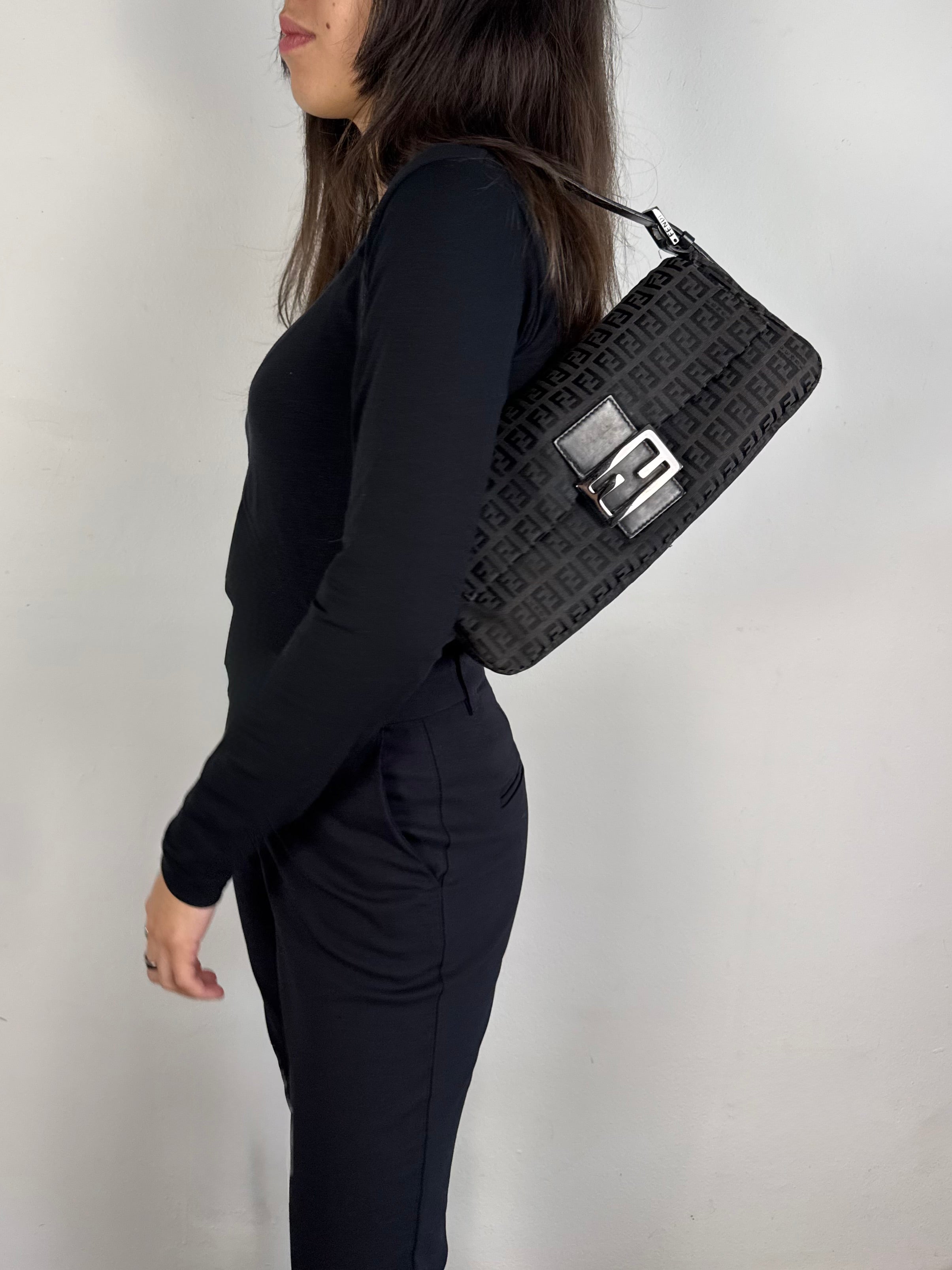 Fendi Baguette Monogram Black