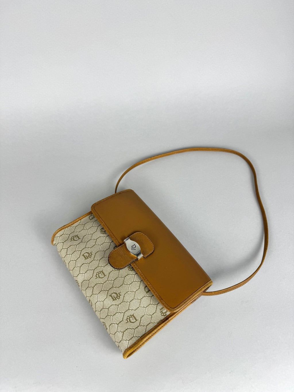 Christian Dior 20th Century Honeycomb Leather and Canvas