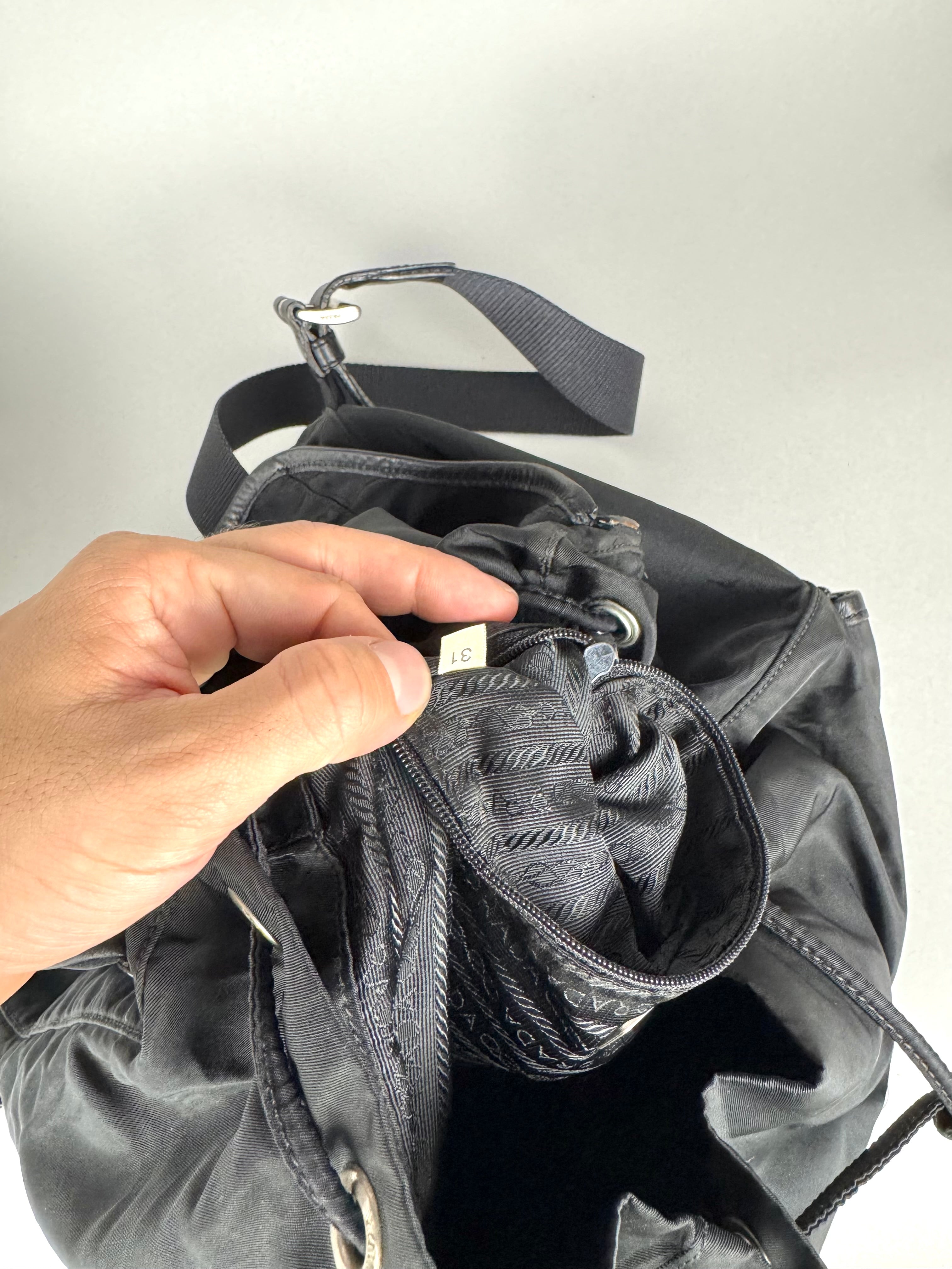Prada Black Nylon and Leather Backpack