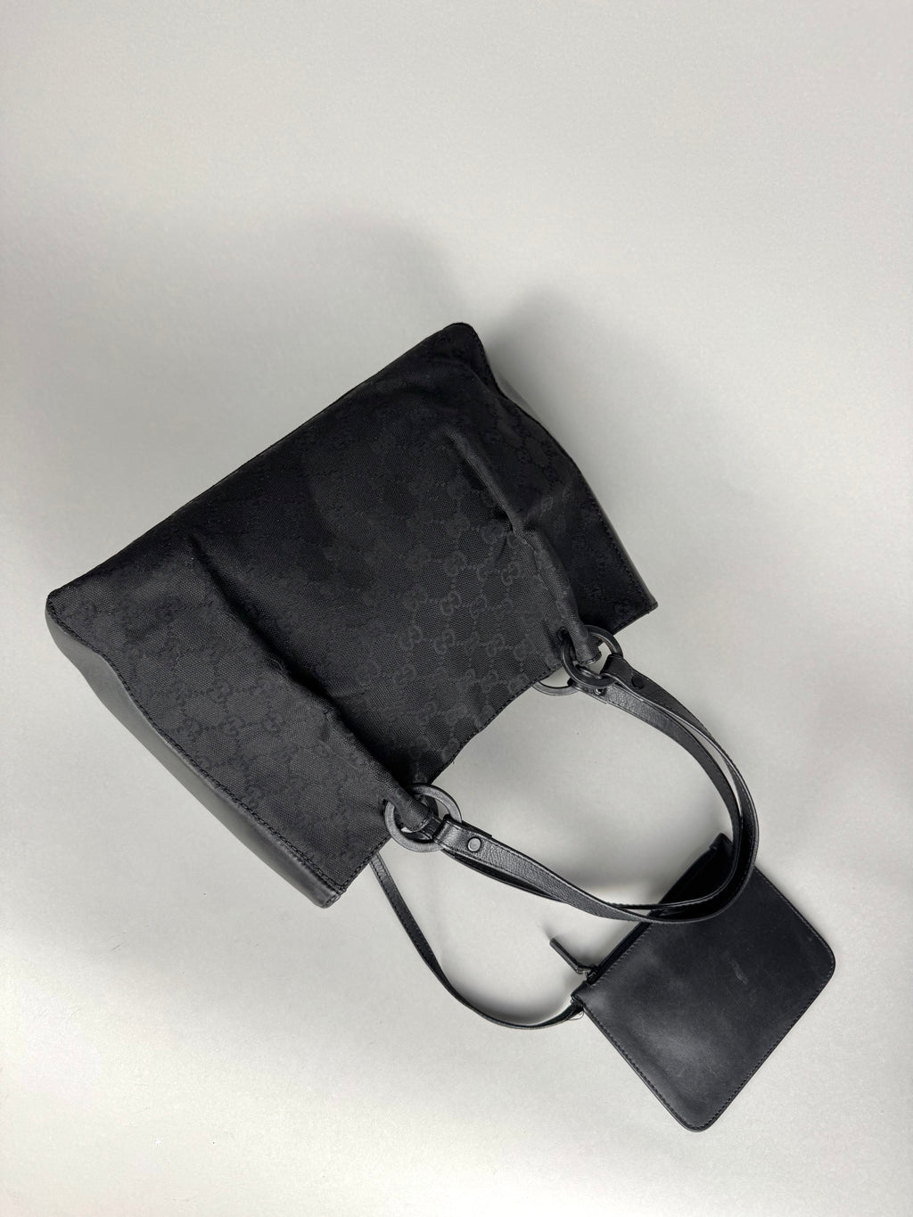 Gucci Monogram Black Tote with Pouch
