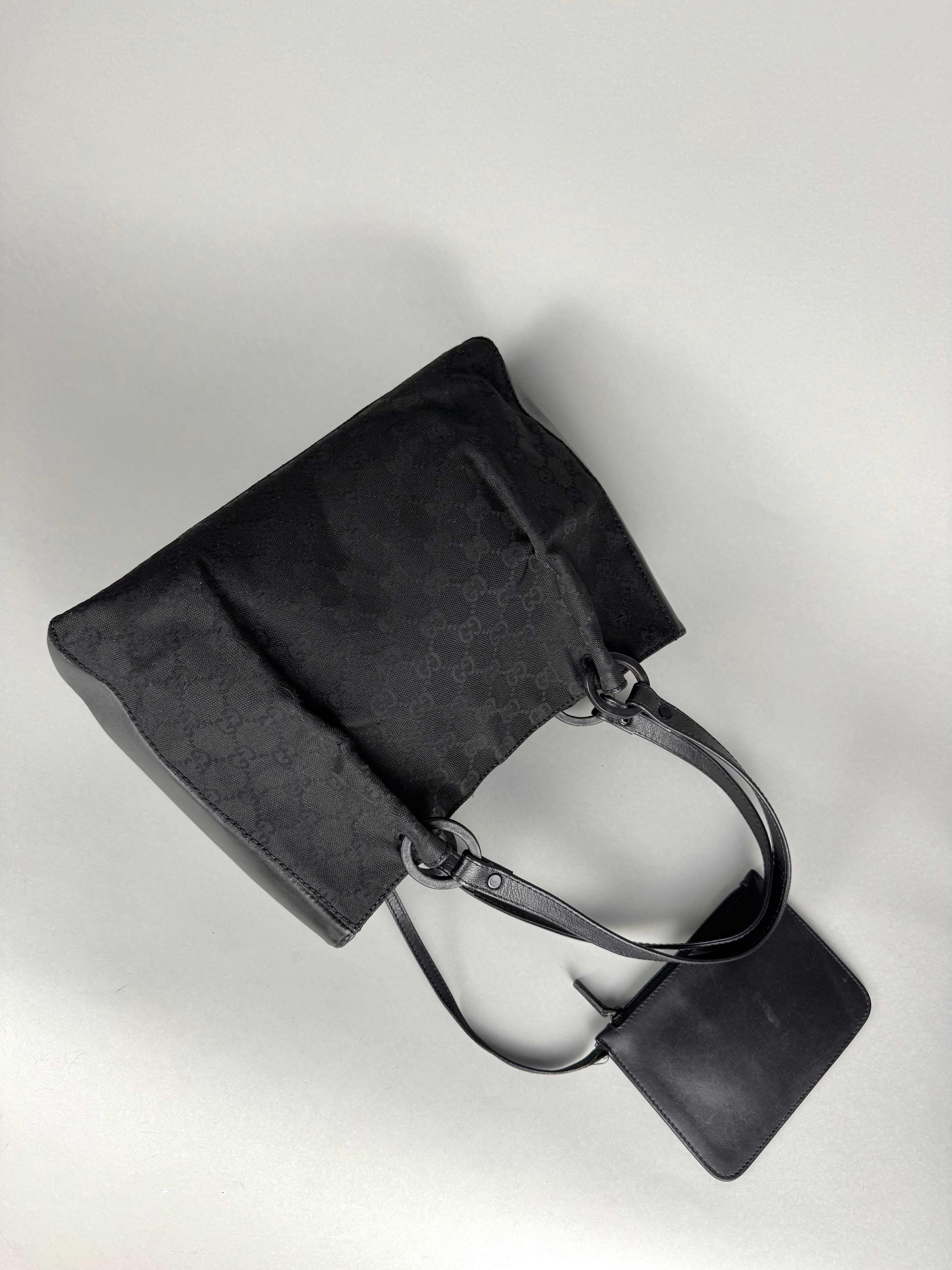 Gucci Monogram Black Tote with Pouch