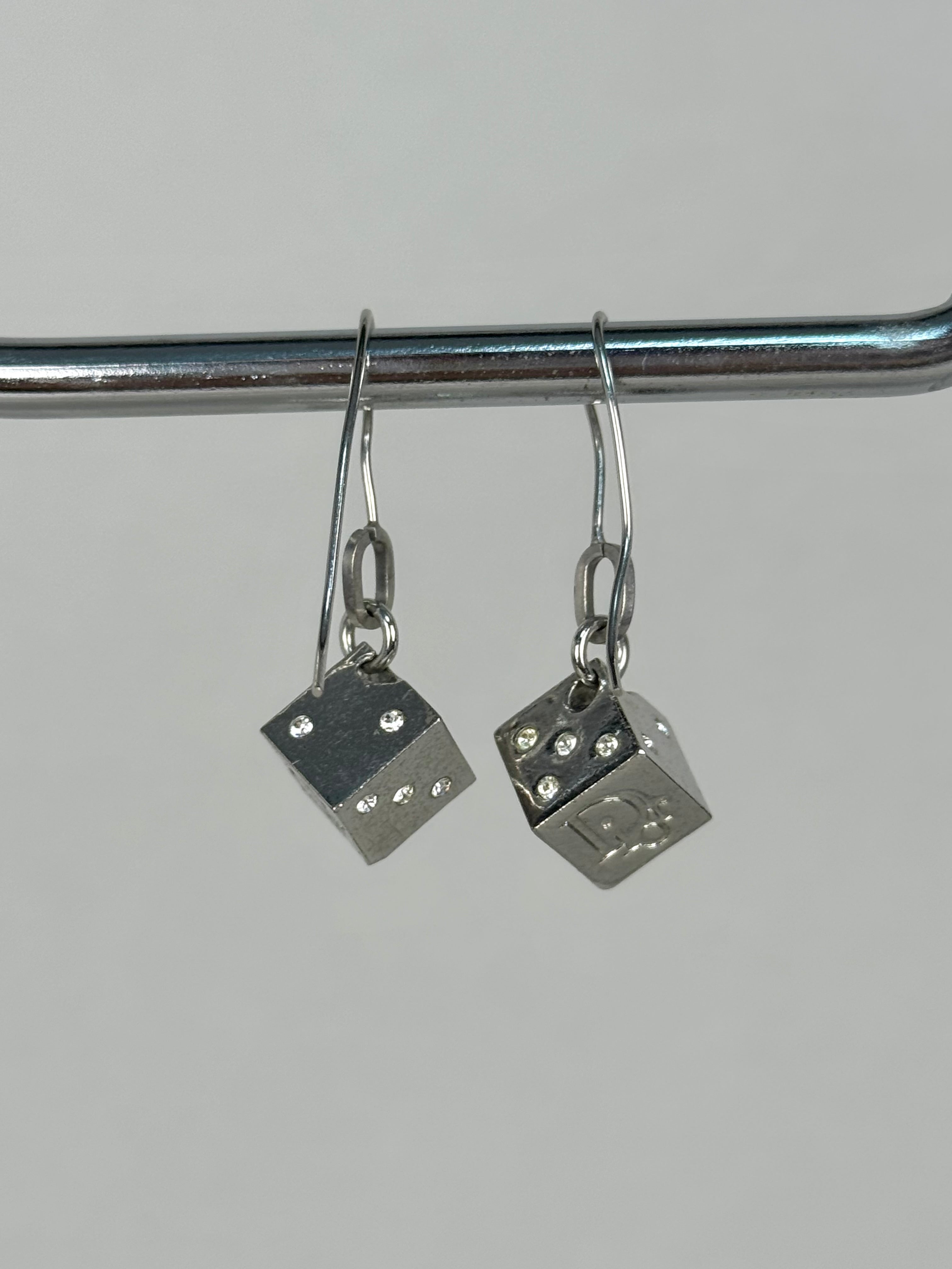Christian Dior Crystal Dice Earrings