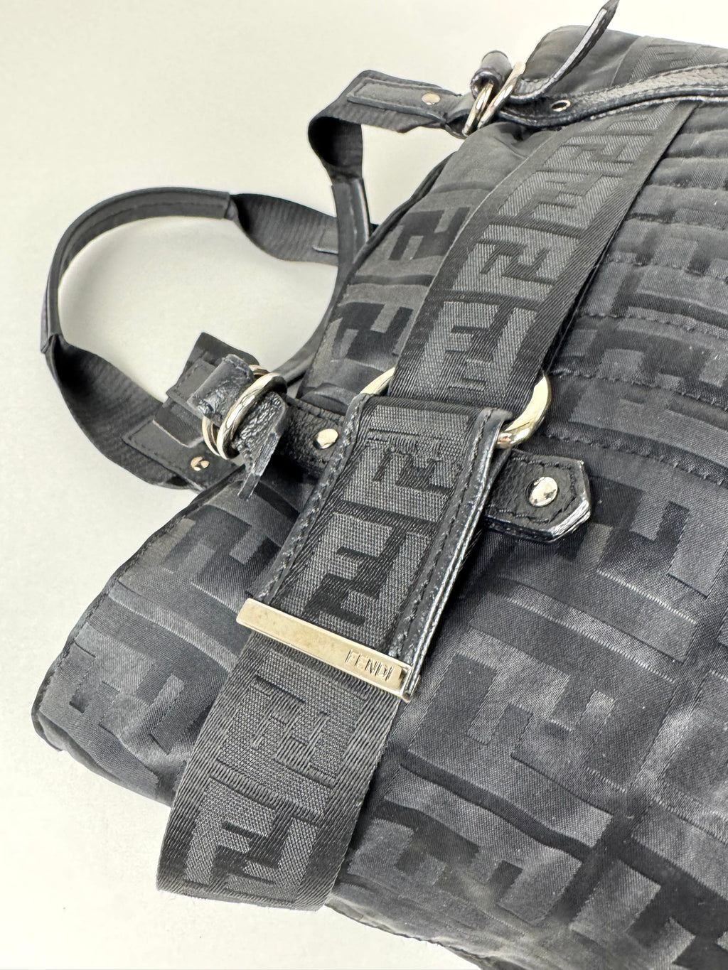 Fendi Monogram Zucca Zip Code Shoulder