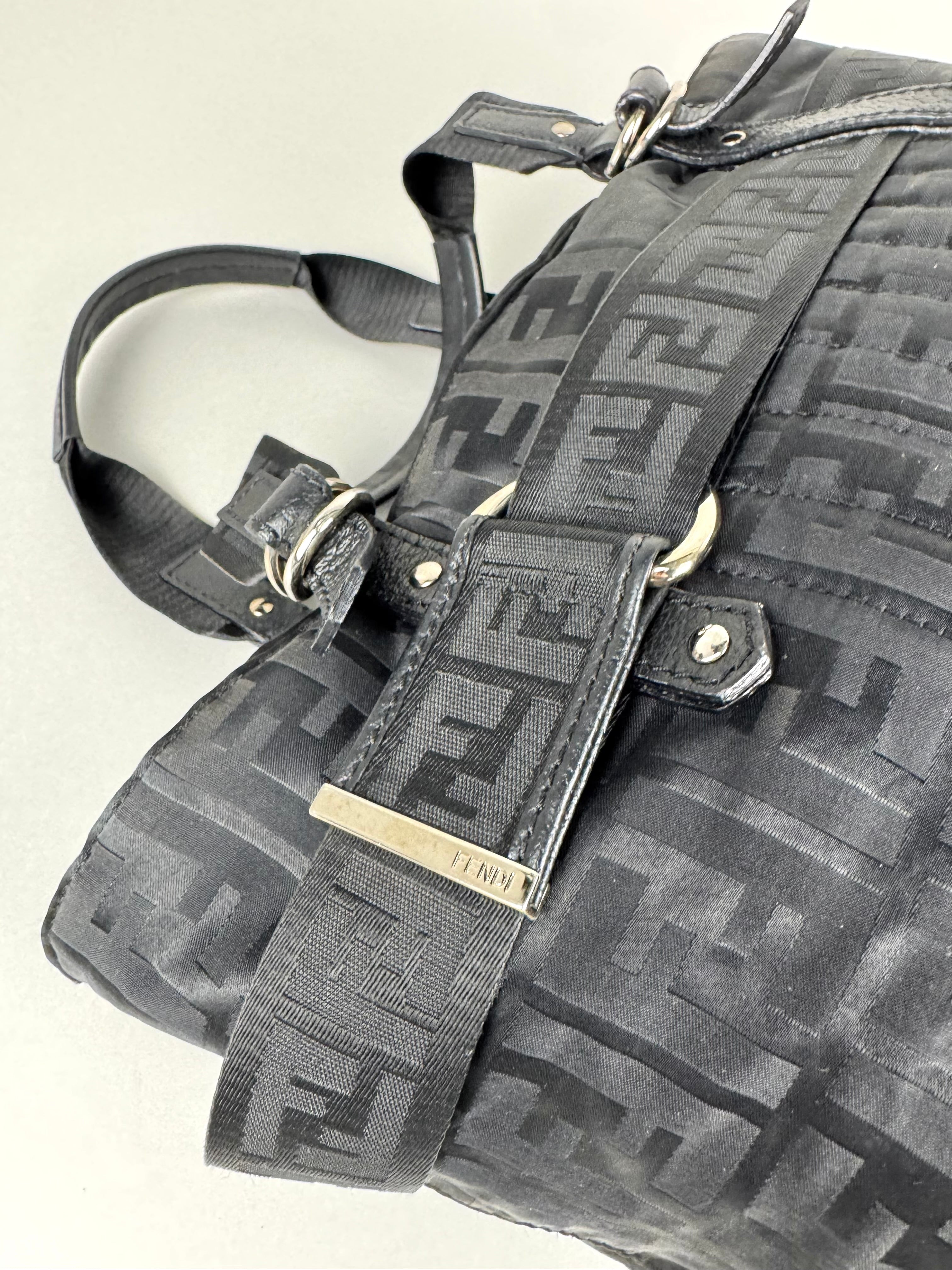 Fendi Monogram Zucca Zip Code Shoulder