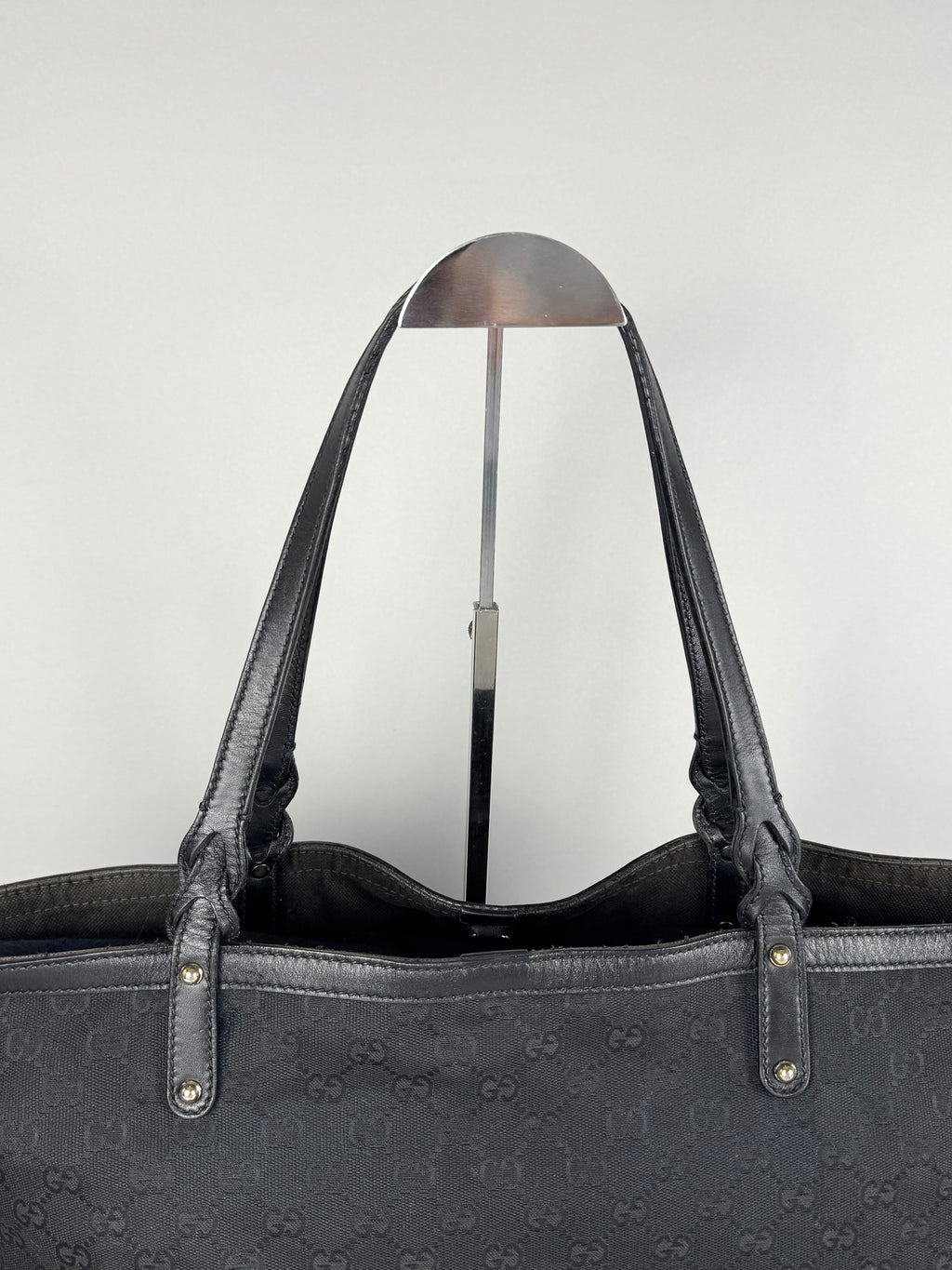 Gucci Monogram Black Tote with Pouch