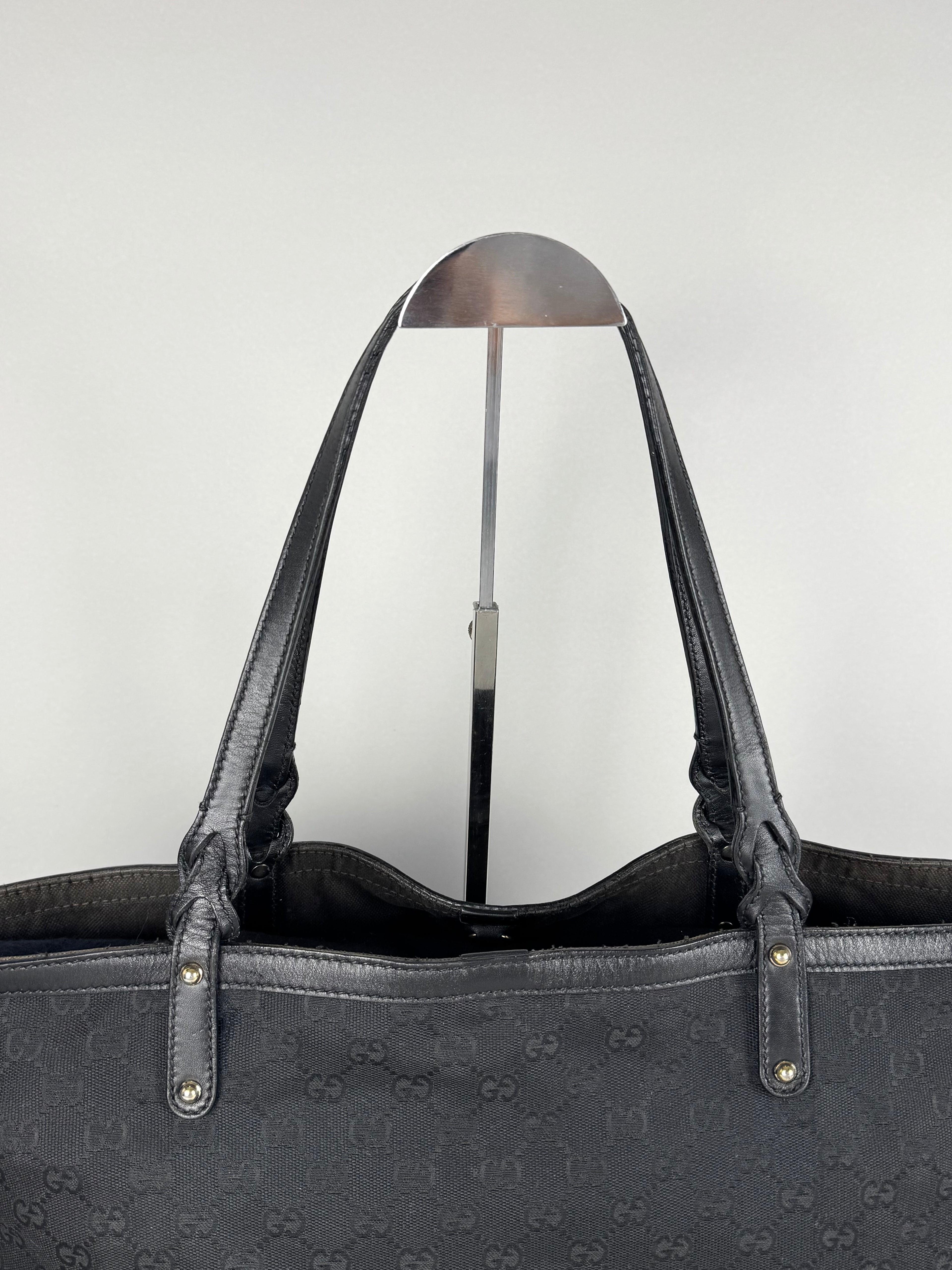 Gucci Monogram Black Tote with Pouch