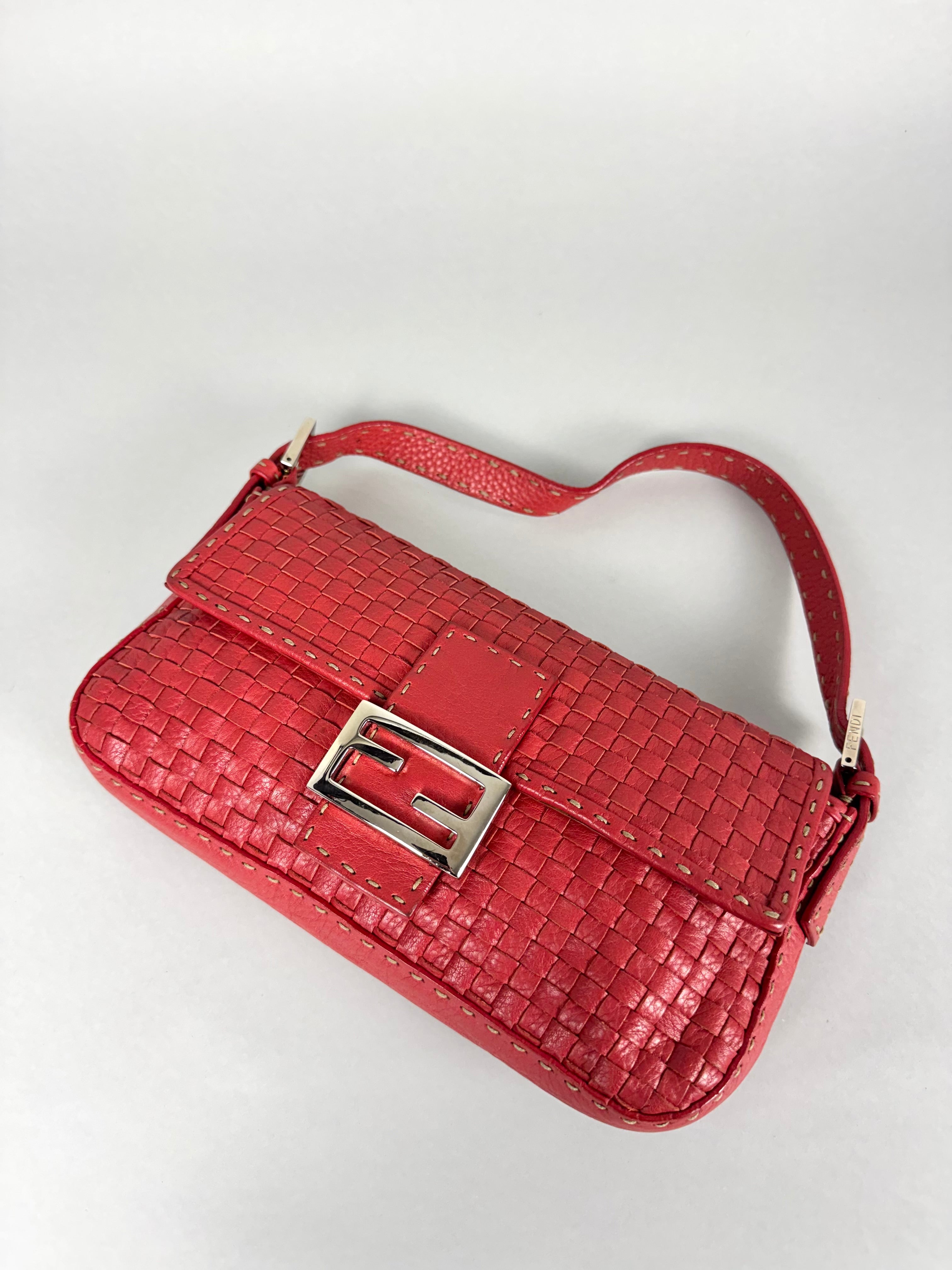 Fendi Baguette Leather Red