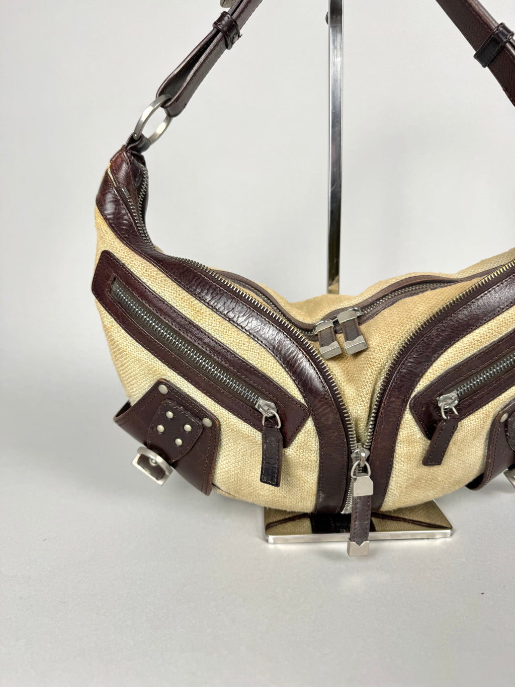 Versace Half Moon Biker Hobo