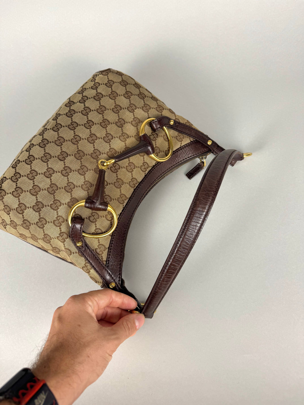 Gucci Monogram Horsebit Shoulder
