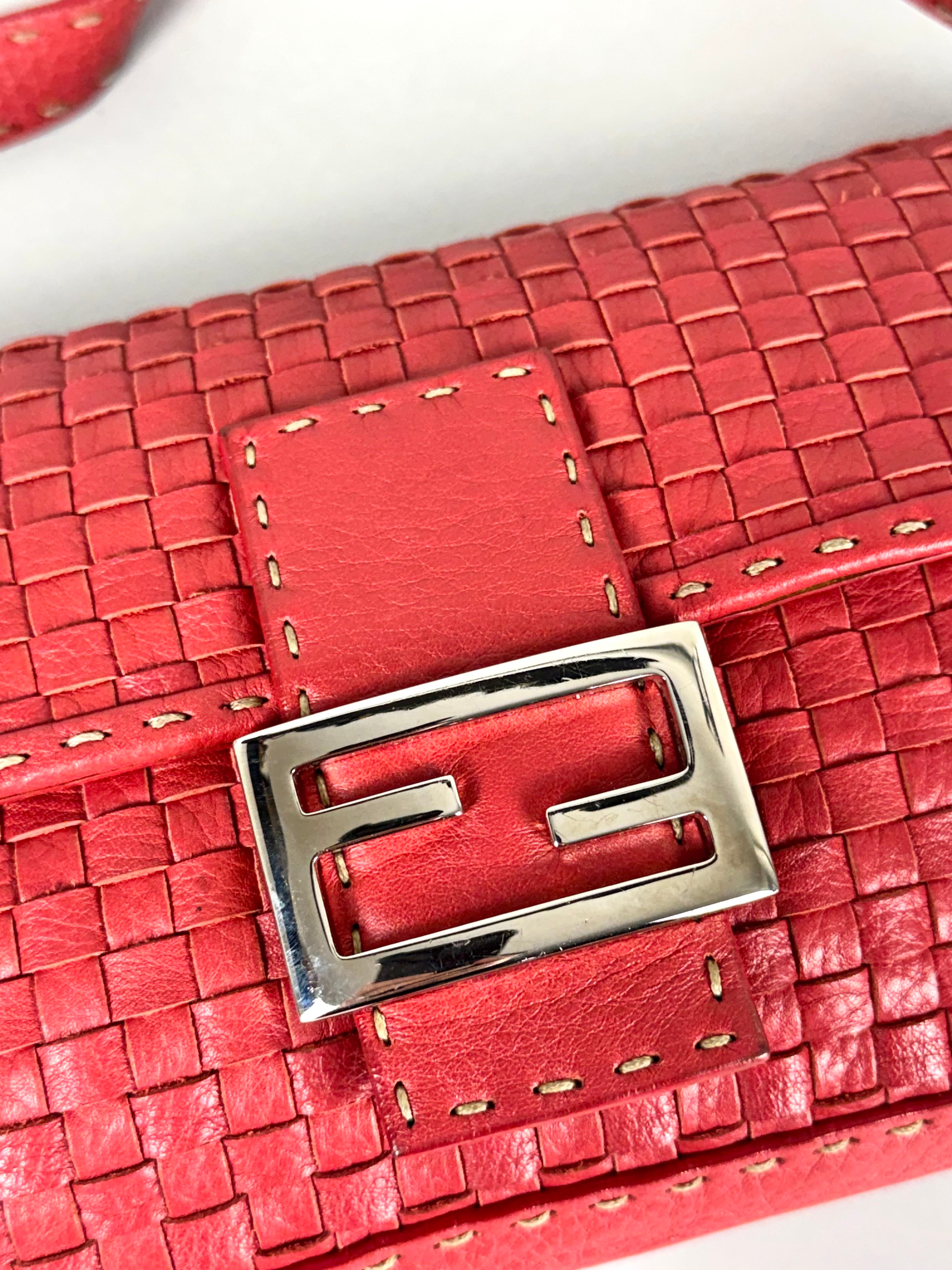 Fendi Baguette Leather Red