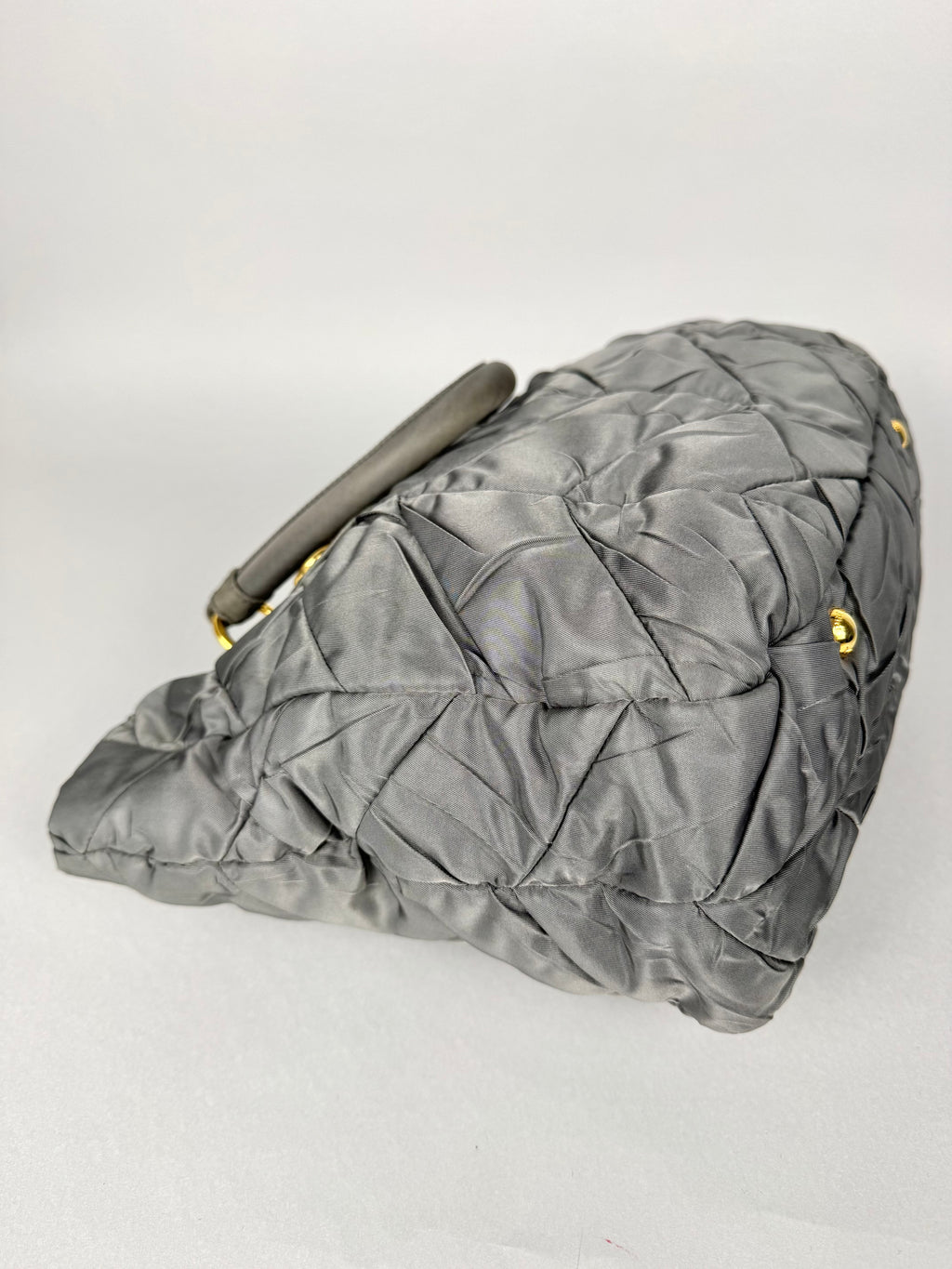 Prada Tessuto Chevron Nylon Tote Grey
