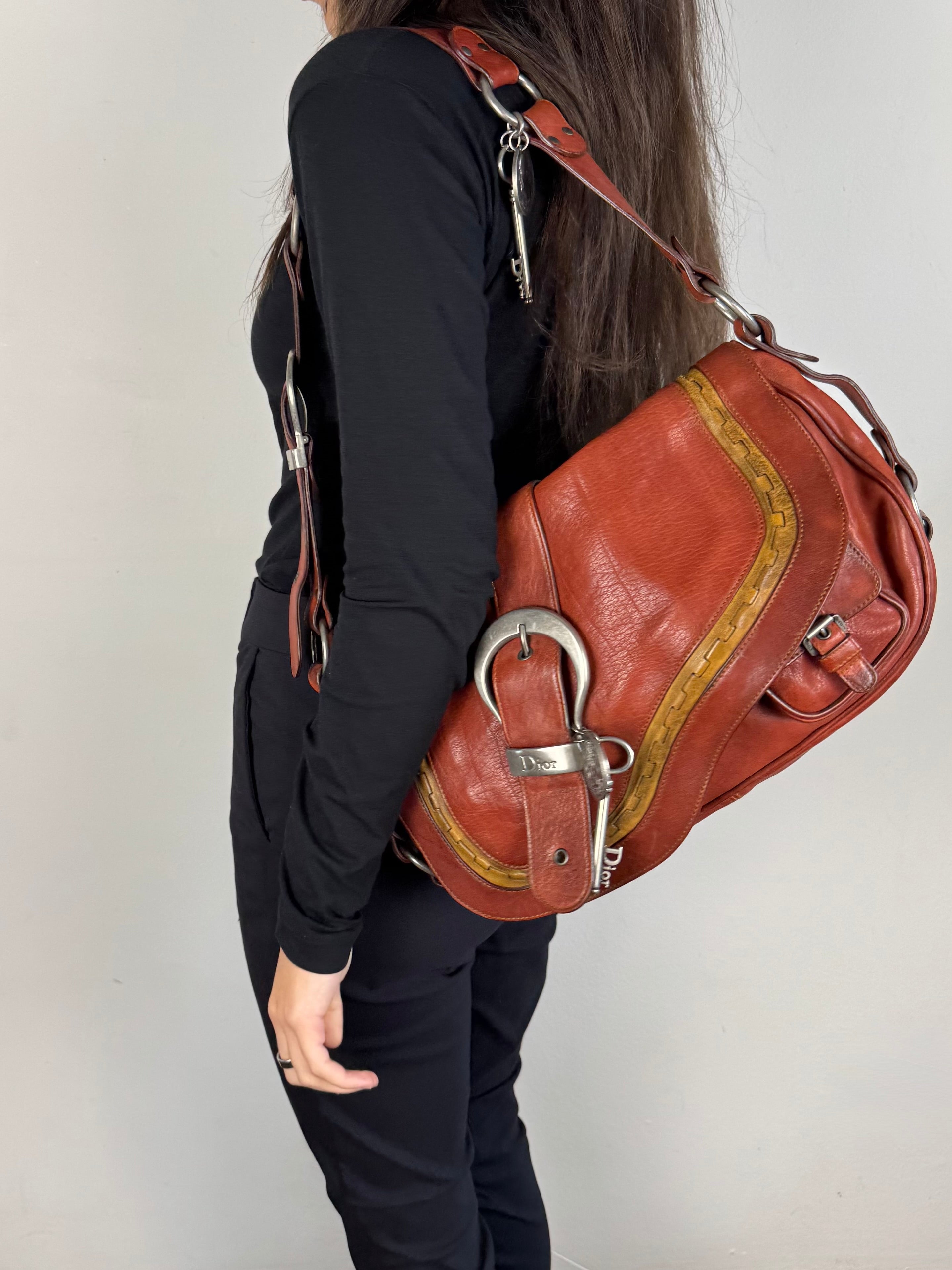 Christian Dior Gaucho Leather Red