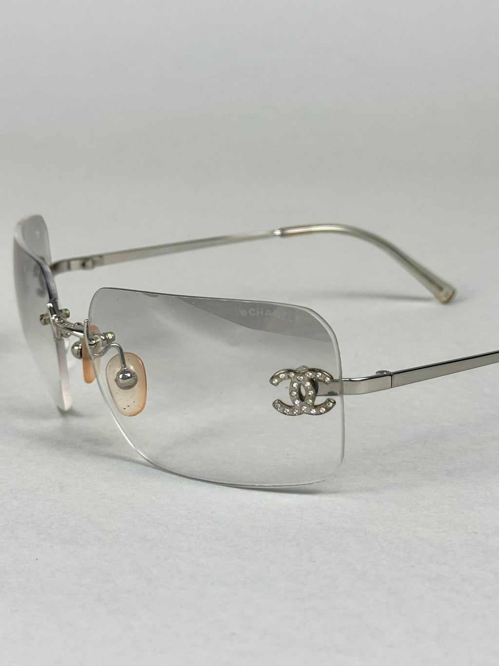 Chanel Crystal Logo Transparent Sunglasses