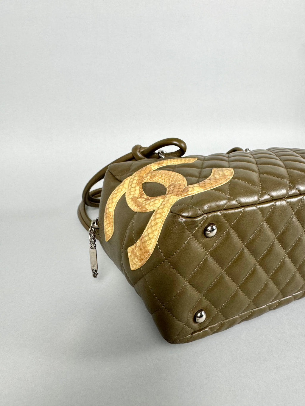Chanel Ligne Cambon Leather Bowler Bag in Python
