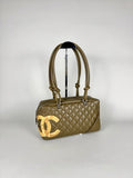 Chanel Ligne Cambon Leather Bowler Bag in Python