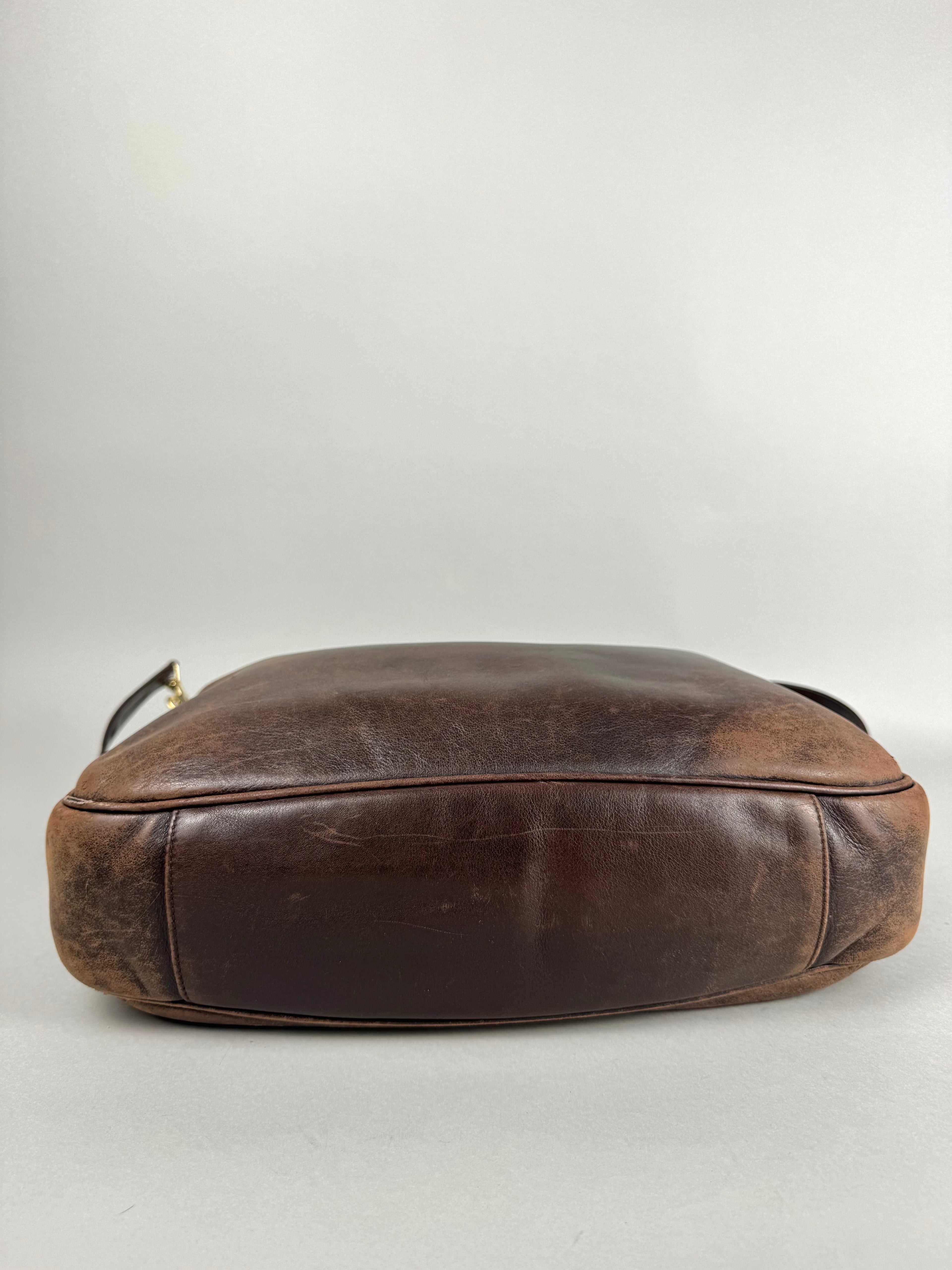 Gucci Toned Brown Leather Large Crossbody