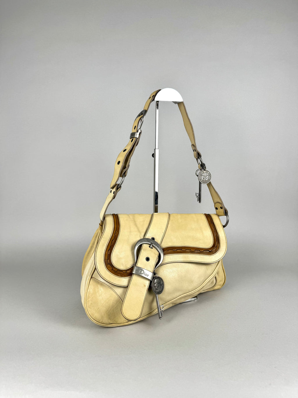 Christian Dior Gaucho Double Leather Off White
