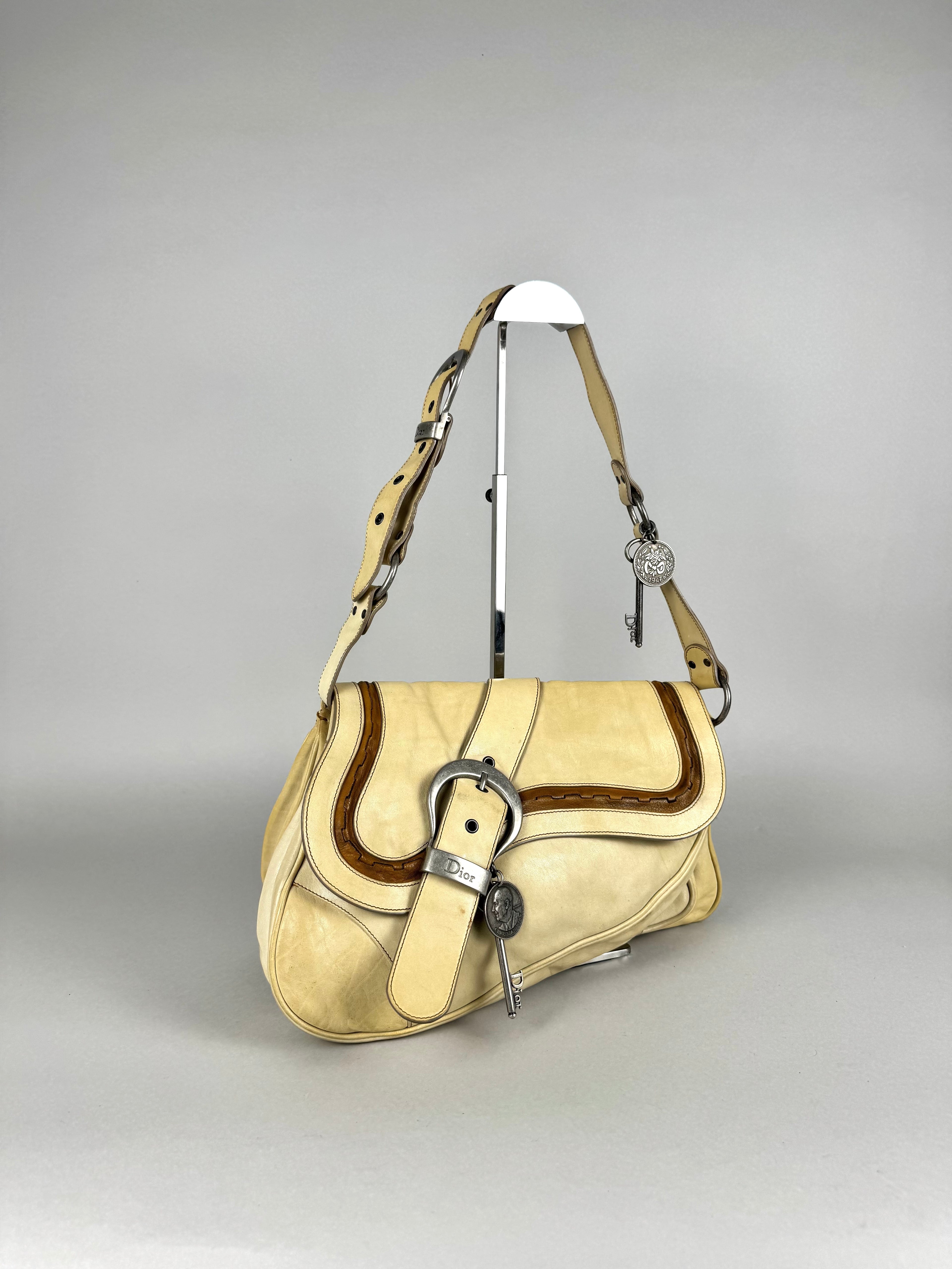 Christian Dior Gaucho Double Leather Off White