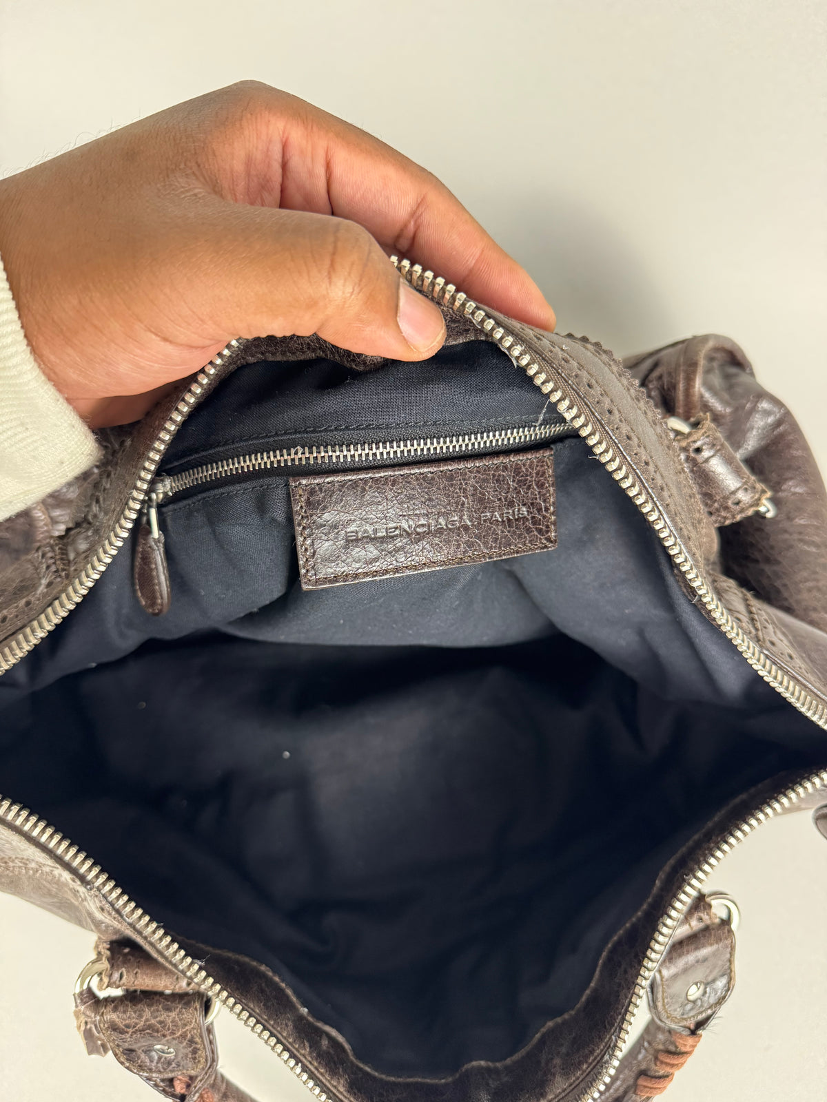 Balenciaga Giant 21 Leather Brown Covered Brogues Work Bag