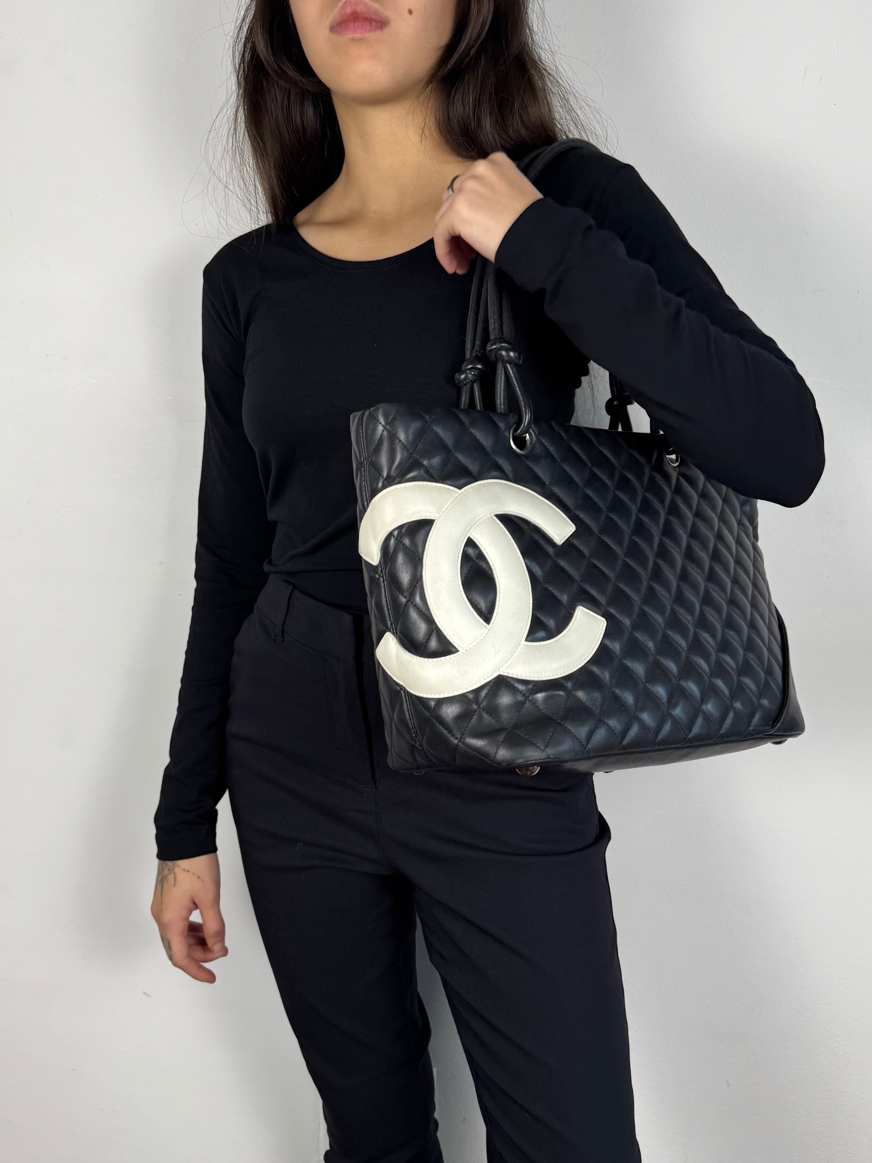 Chanel Cambon Black Leather Tote