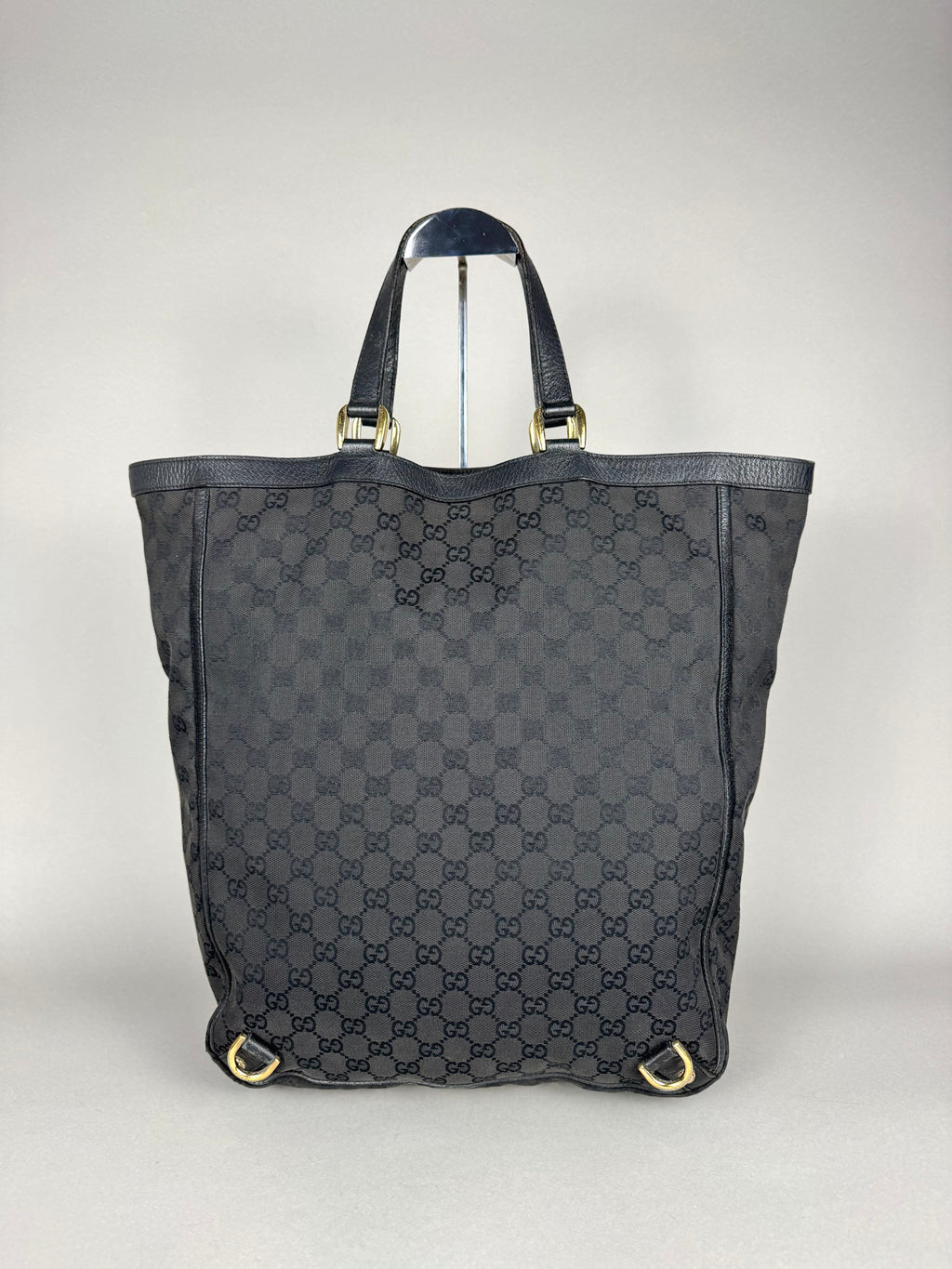 Gucci Black Monogram Abbey Tote Bag