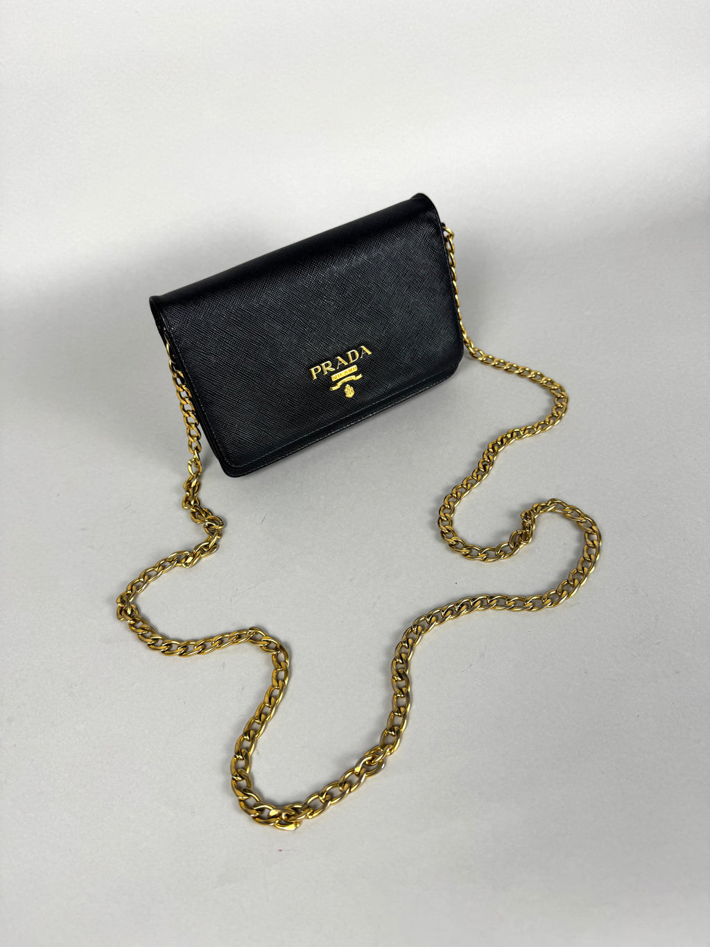 Prada Saffiano Chain Leather Black