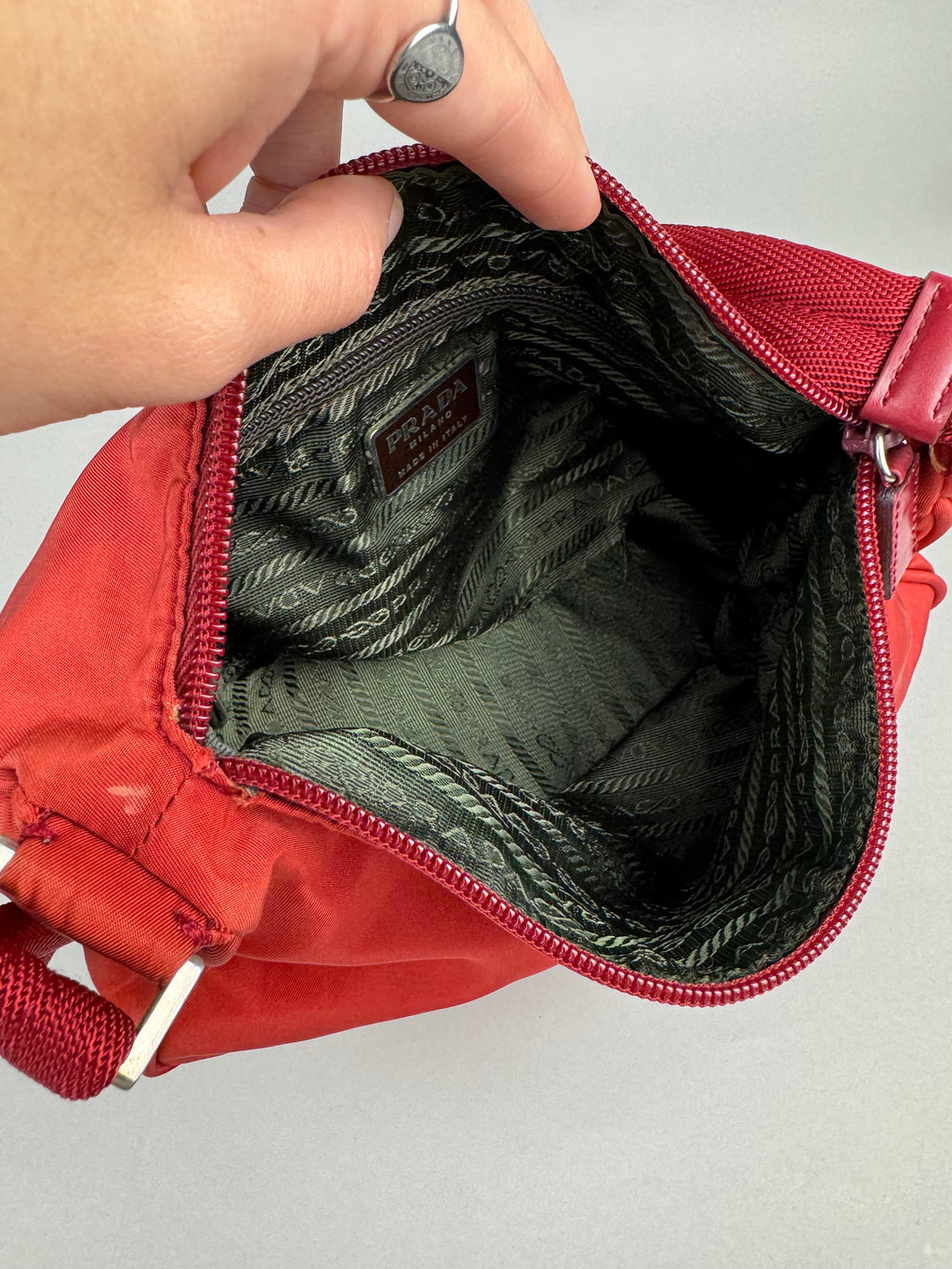 Prada Red Nylon Pochette