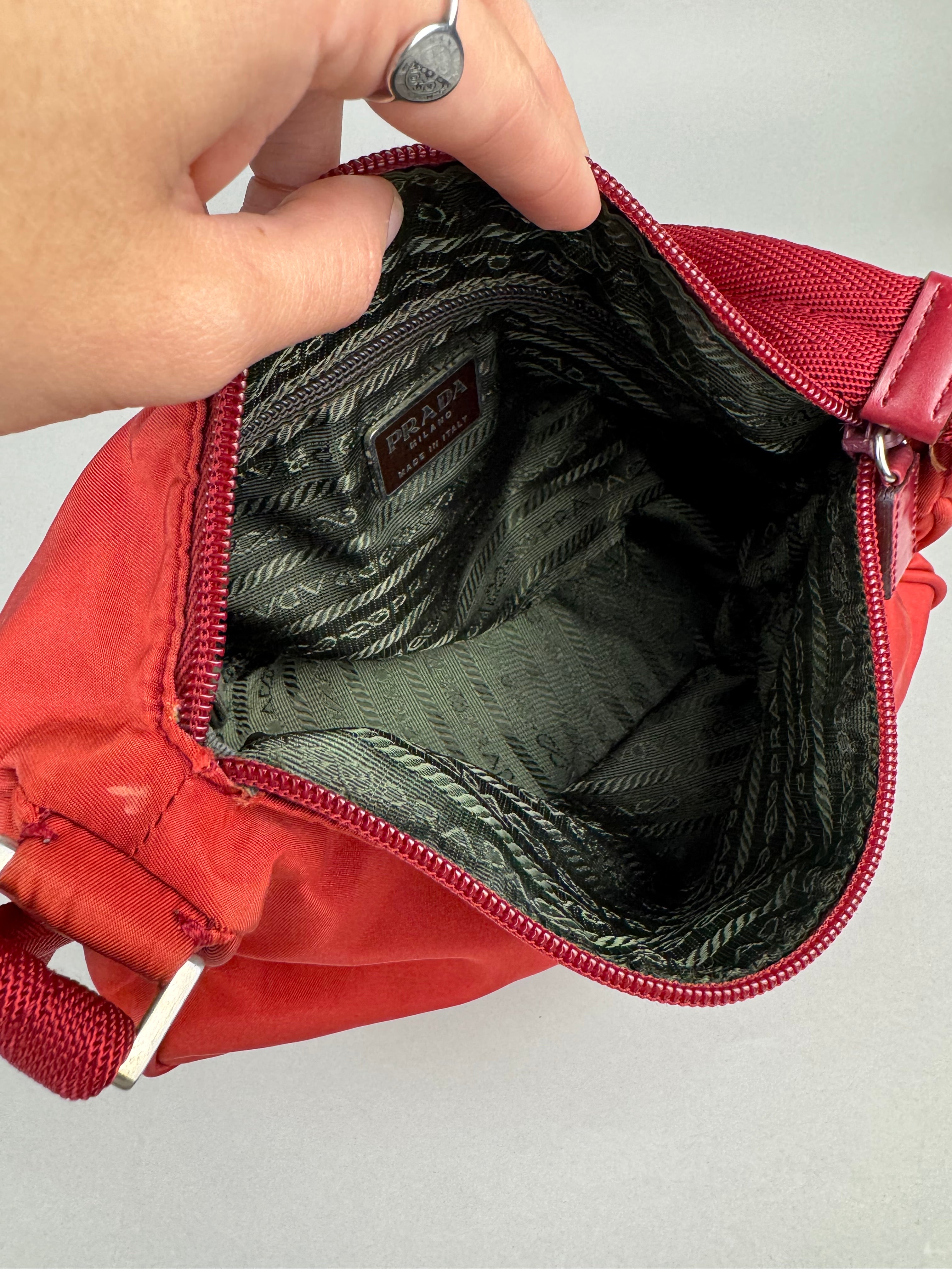 Prada Red Nylon Pochette