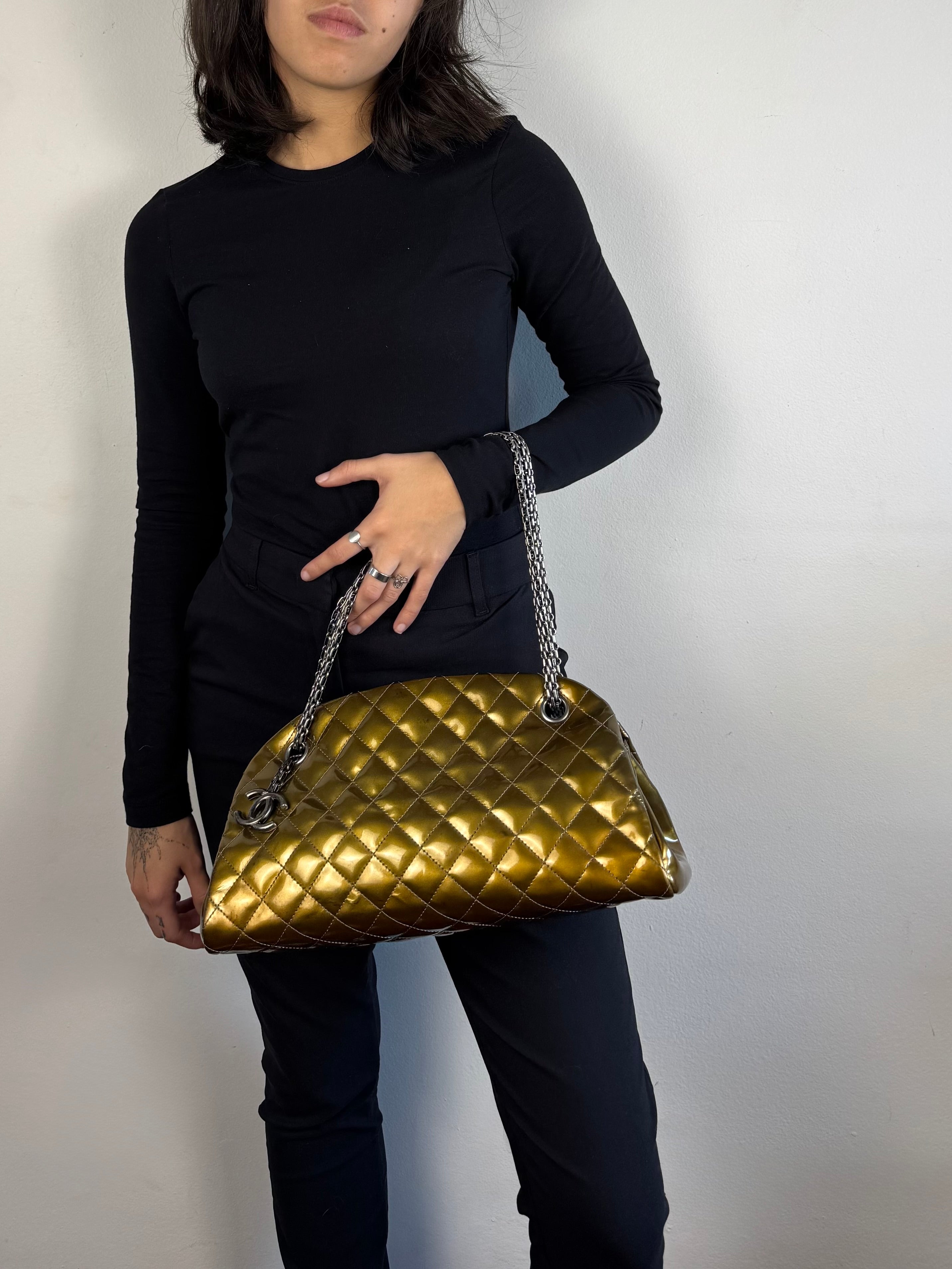 Chanel Just Mademoiselle Bowling Patent Leather