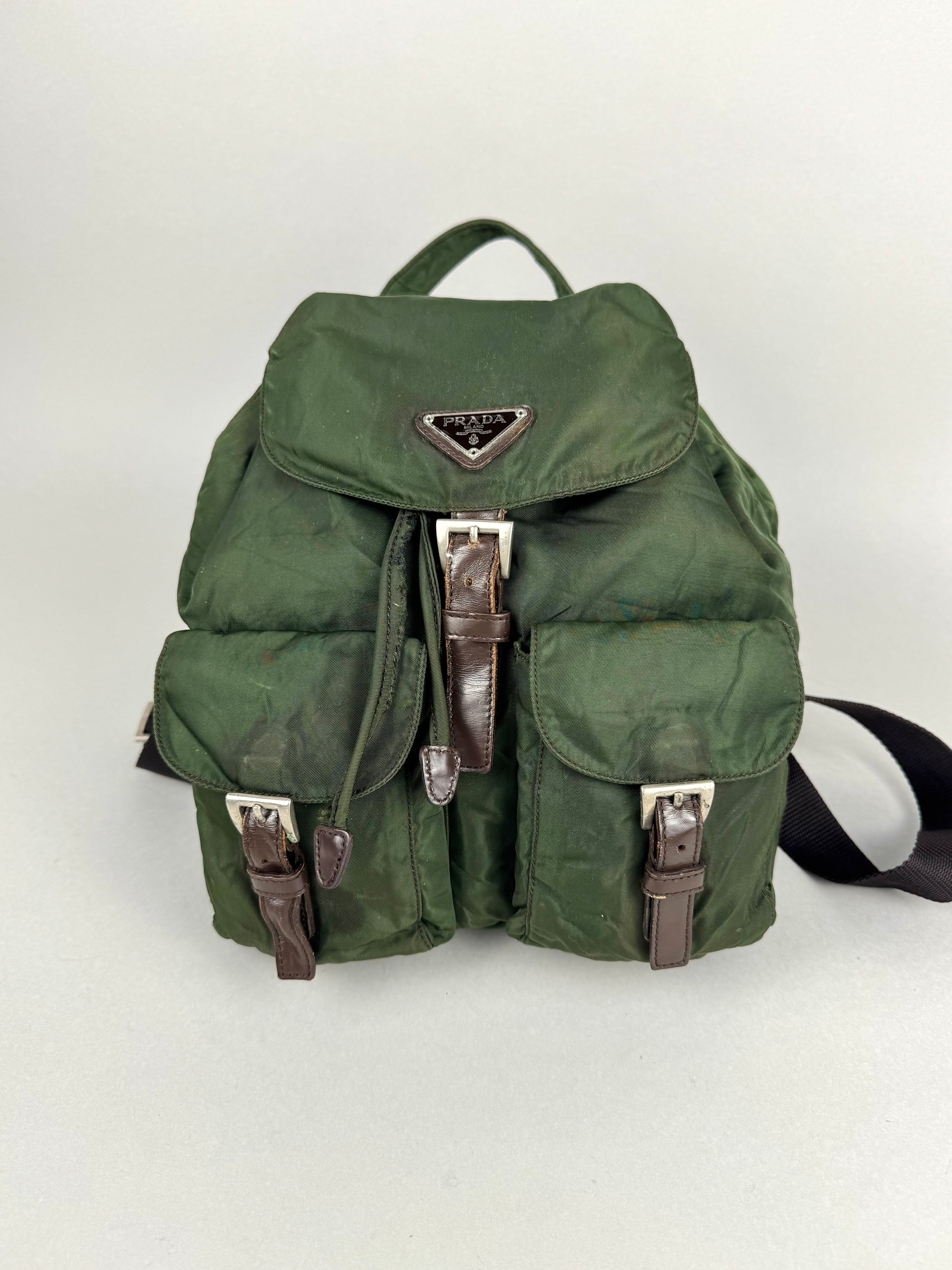 Prada Nylon Green Backpack Small